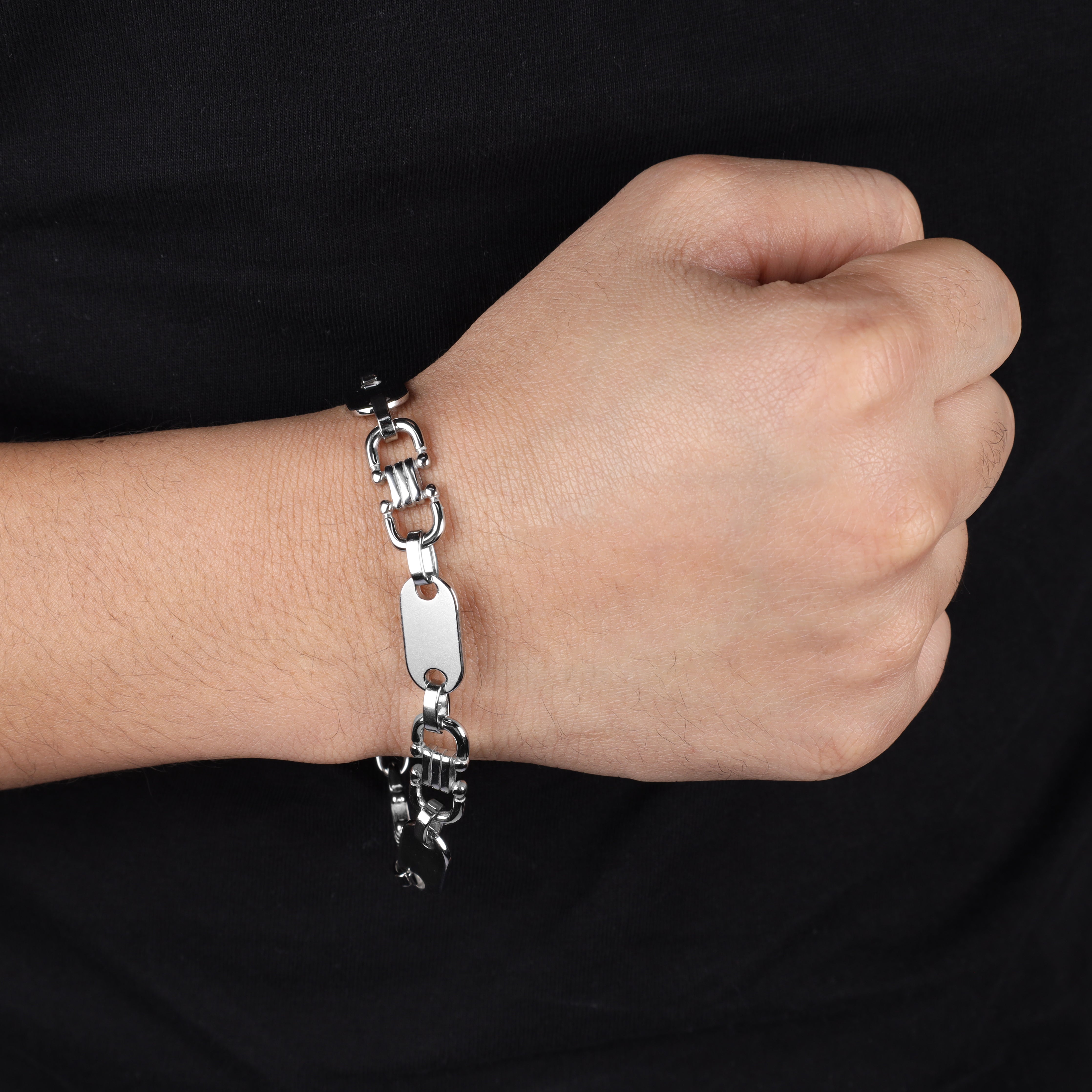 10mm Plattenkette 20cm Armband Steigbügelkette aus Edelstahl - Taipan Schmuck