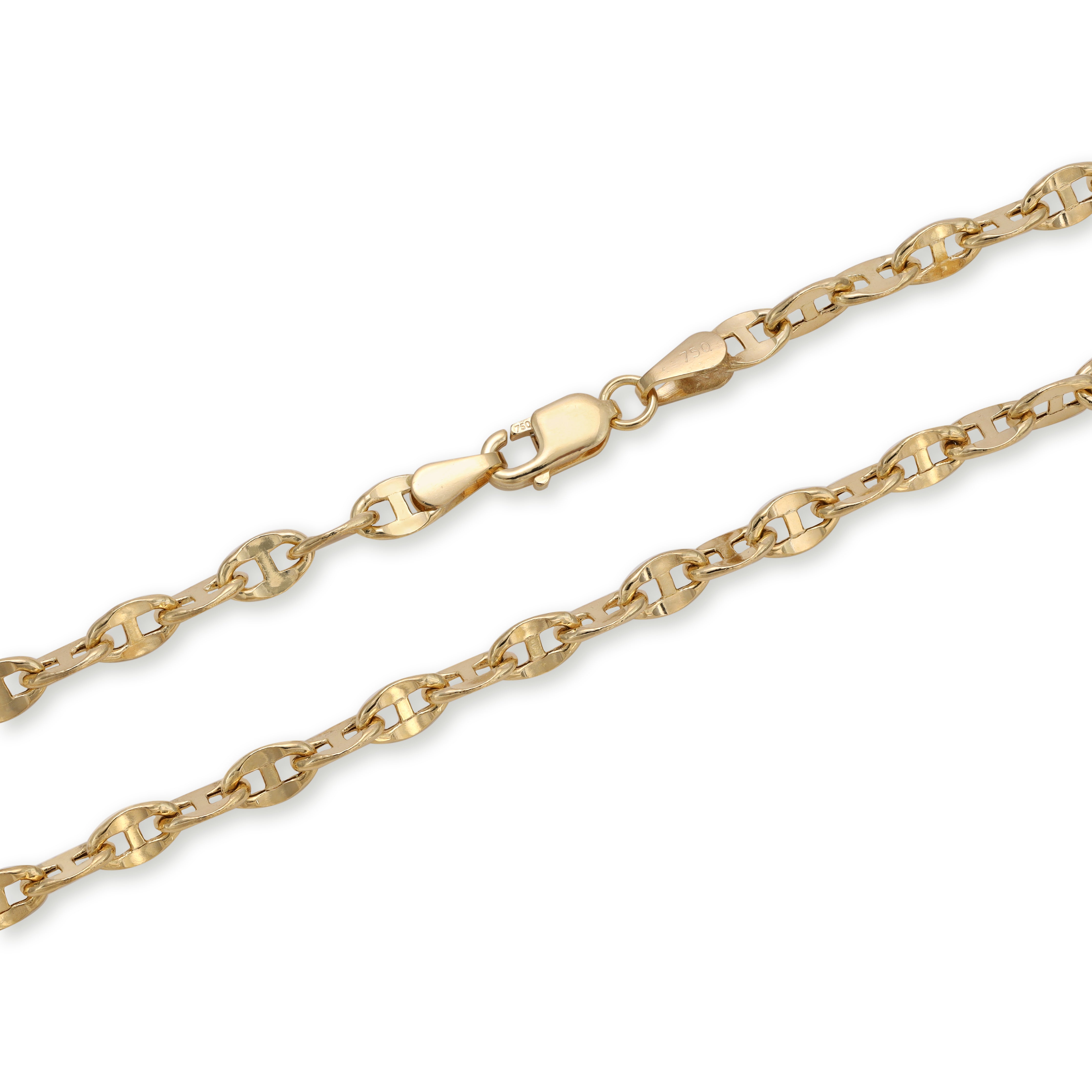 18K 750 Gold Damen Goldkette Marinerkette 3,2mm breit 45cm lang - Taipan Schmuck