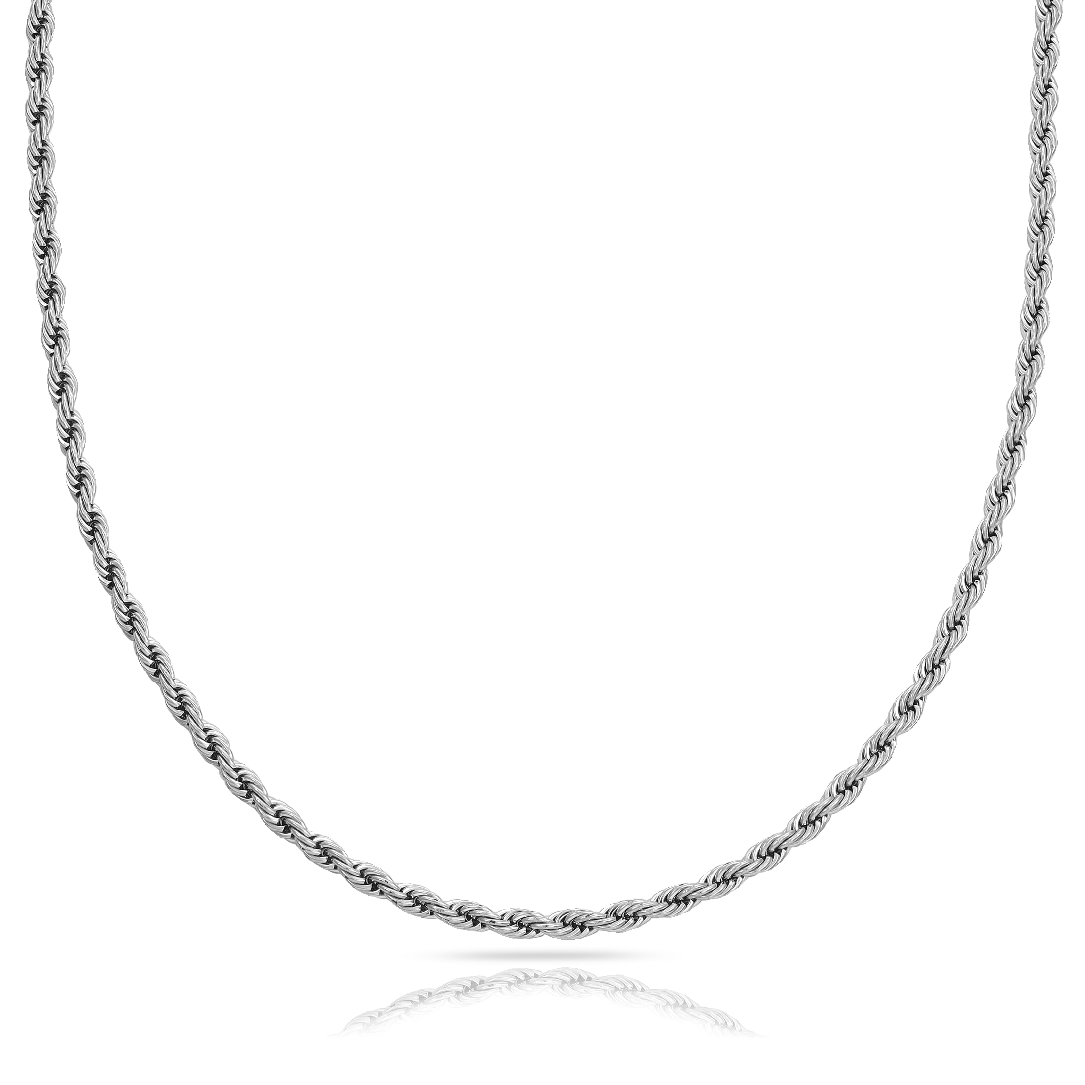 Kordelkette Rope Chain 2,4mm breit aus Edelstahl - Taipan Schmuck