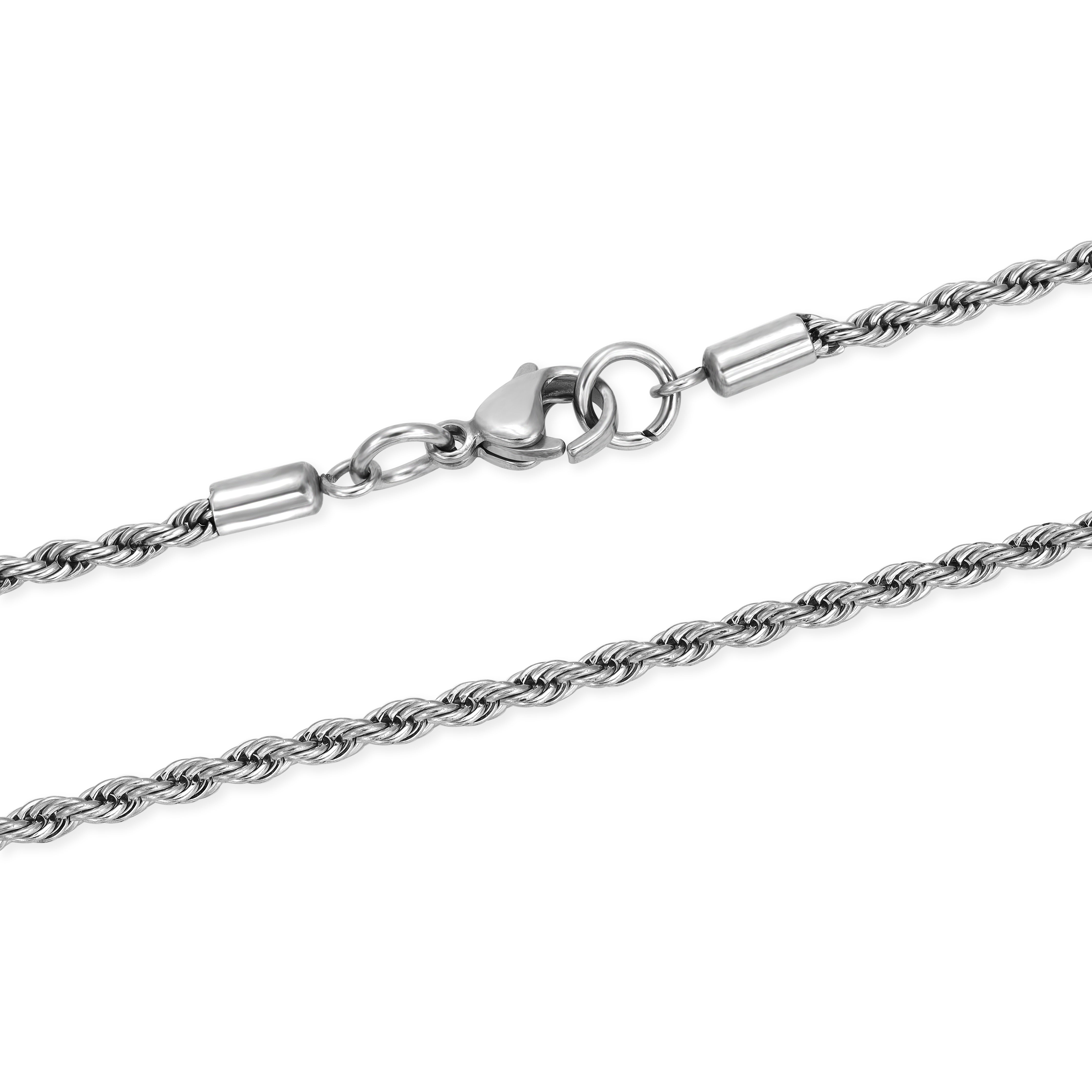 Kordelkette Rope Chain 2,4mm breit aus Edelstahl - Taipan Schmuck