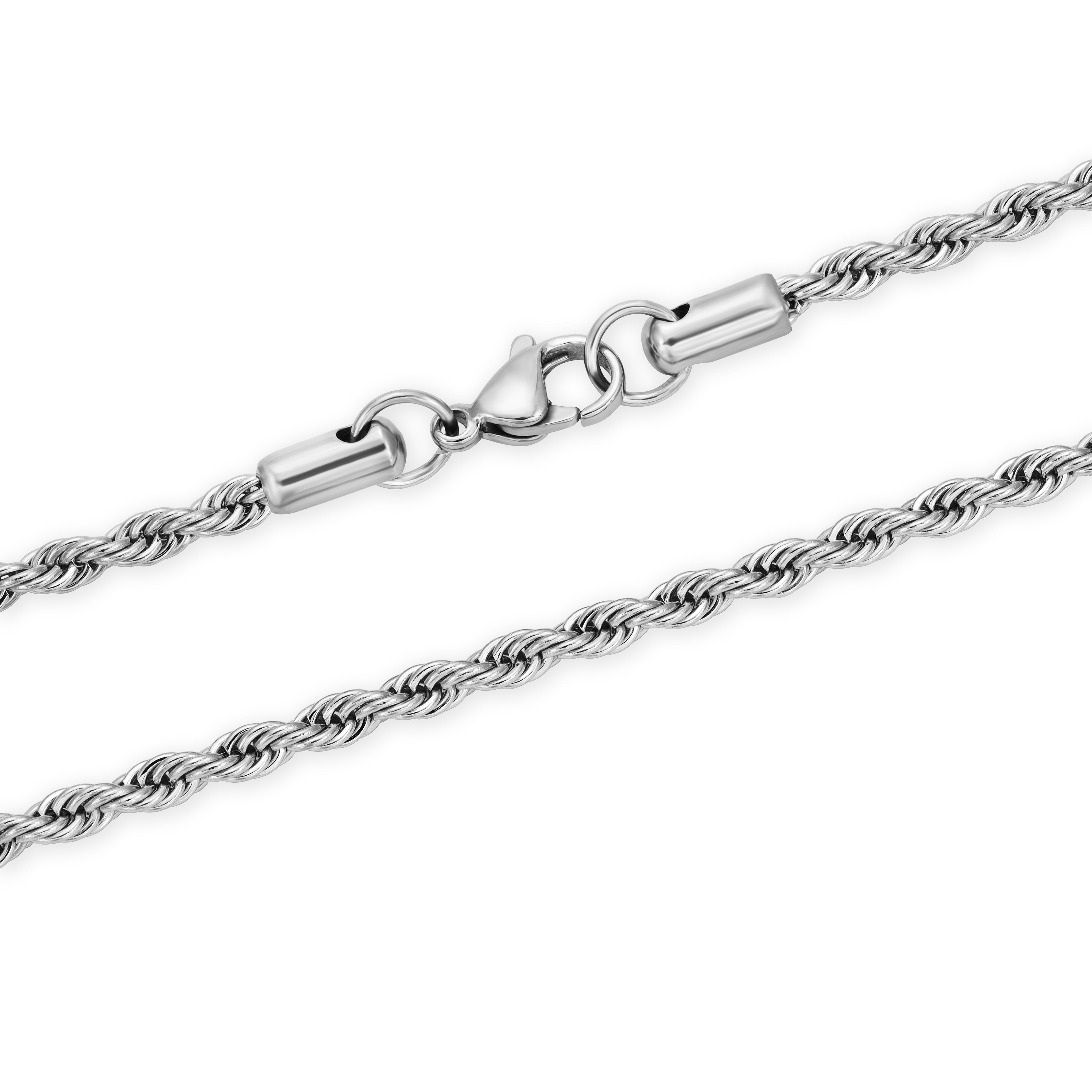 Kordelkette Rope Chain 3mm breit aus Edelstahl - Taipan Schmuck