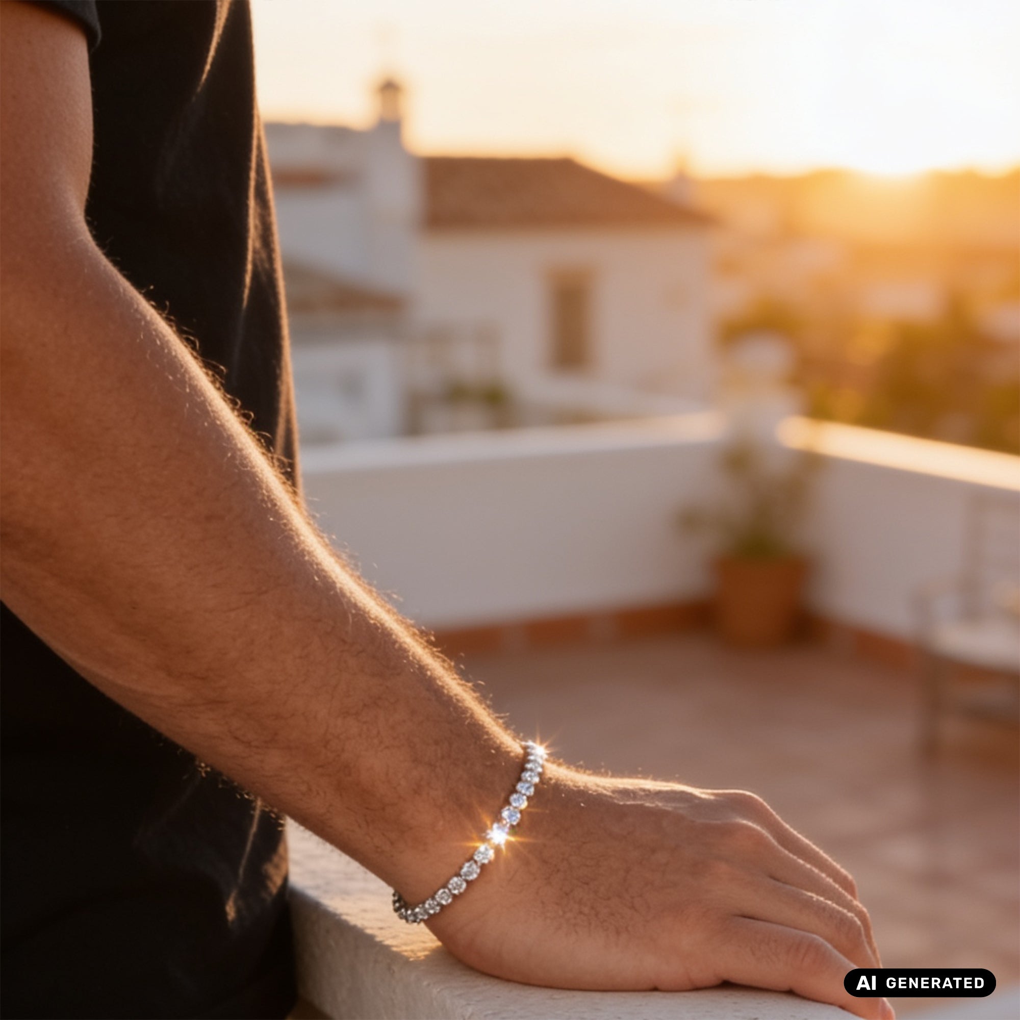 Tennis Chain Bracelet 3mm wide made of stainless steel VVS