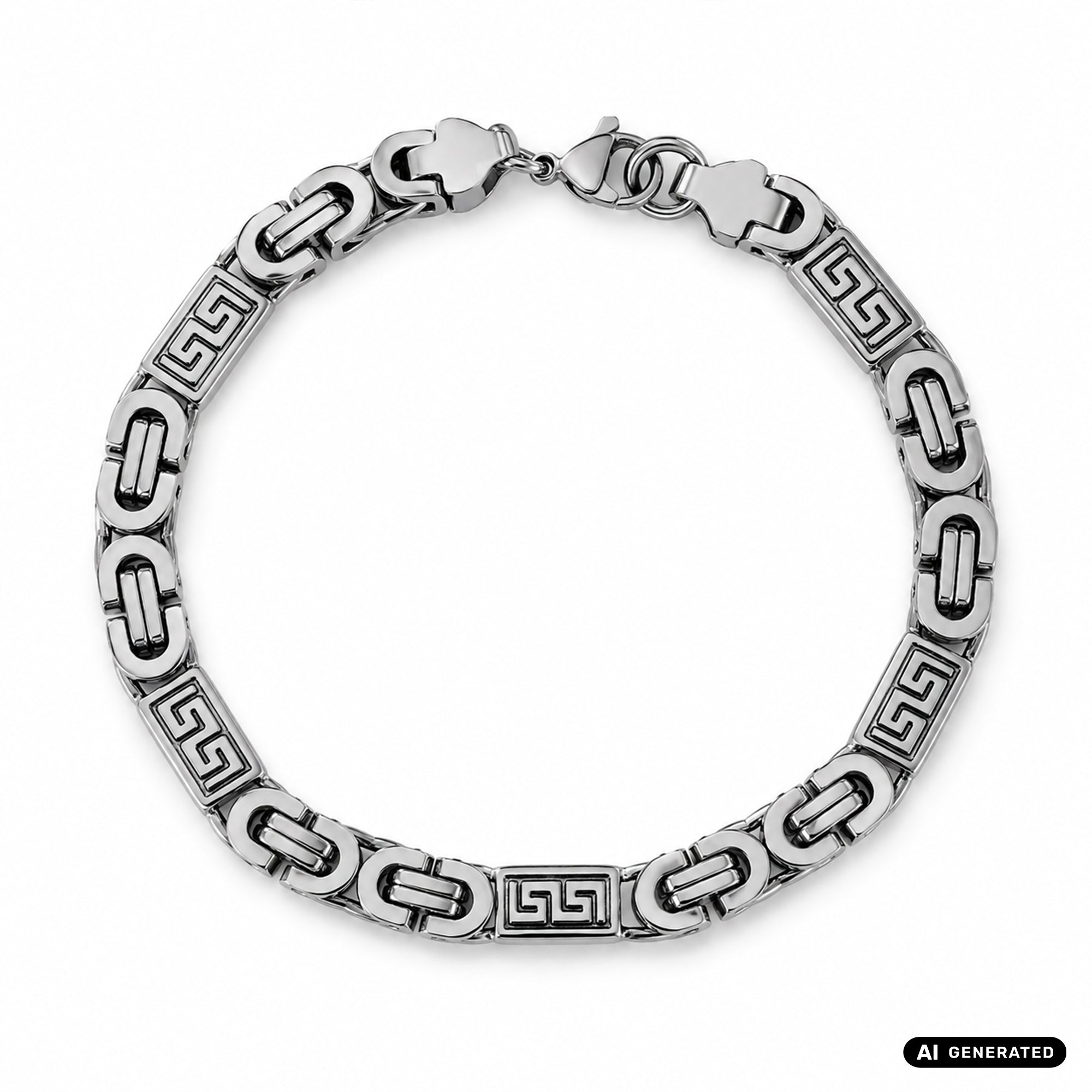 6mm Etruscan flat king chain with blocks 60cm made of stainless steel