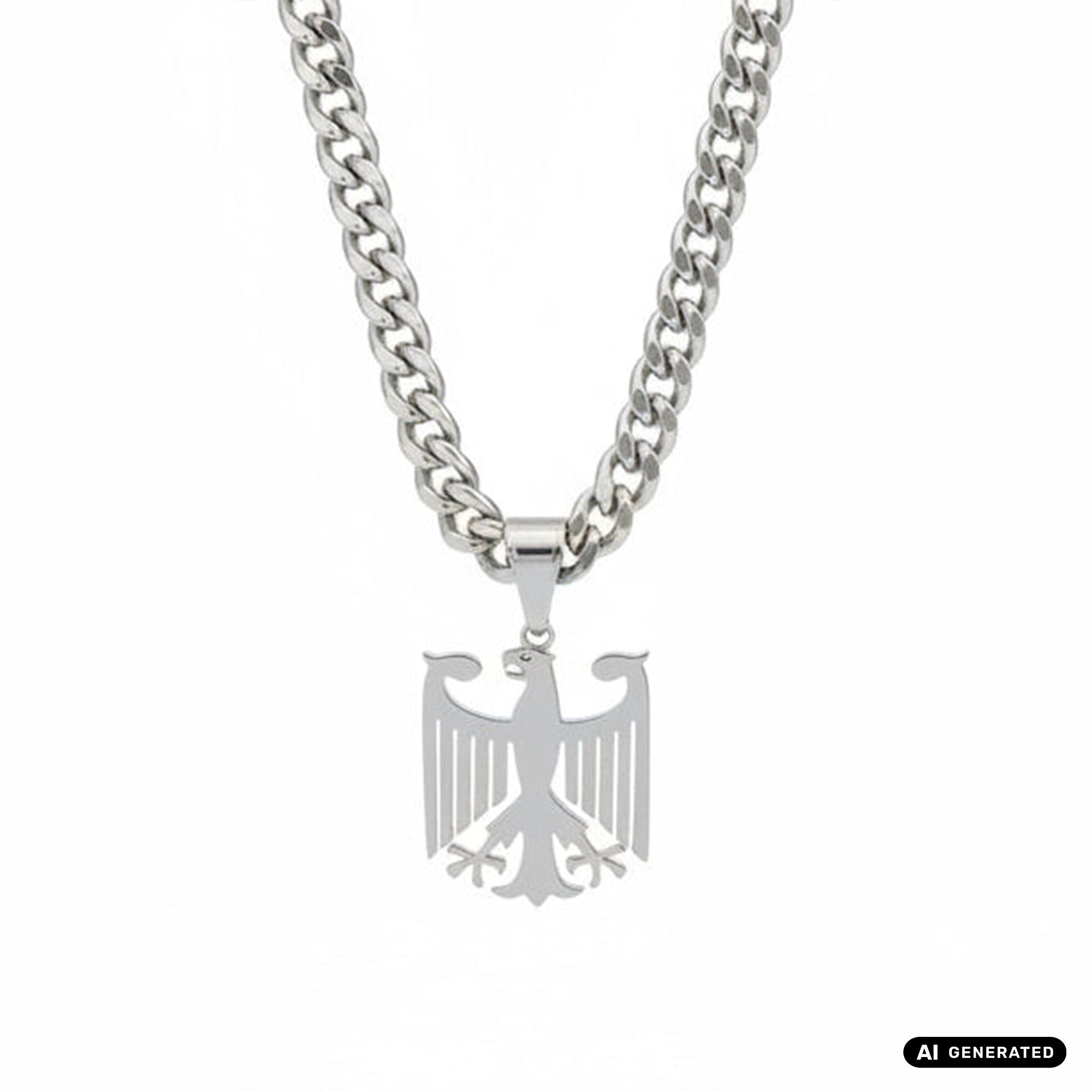 Set - Deutscher Adler + 8mm Miami Cuban Link aus Edelstahl
