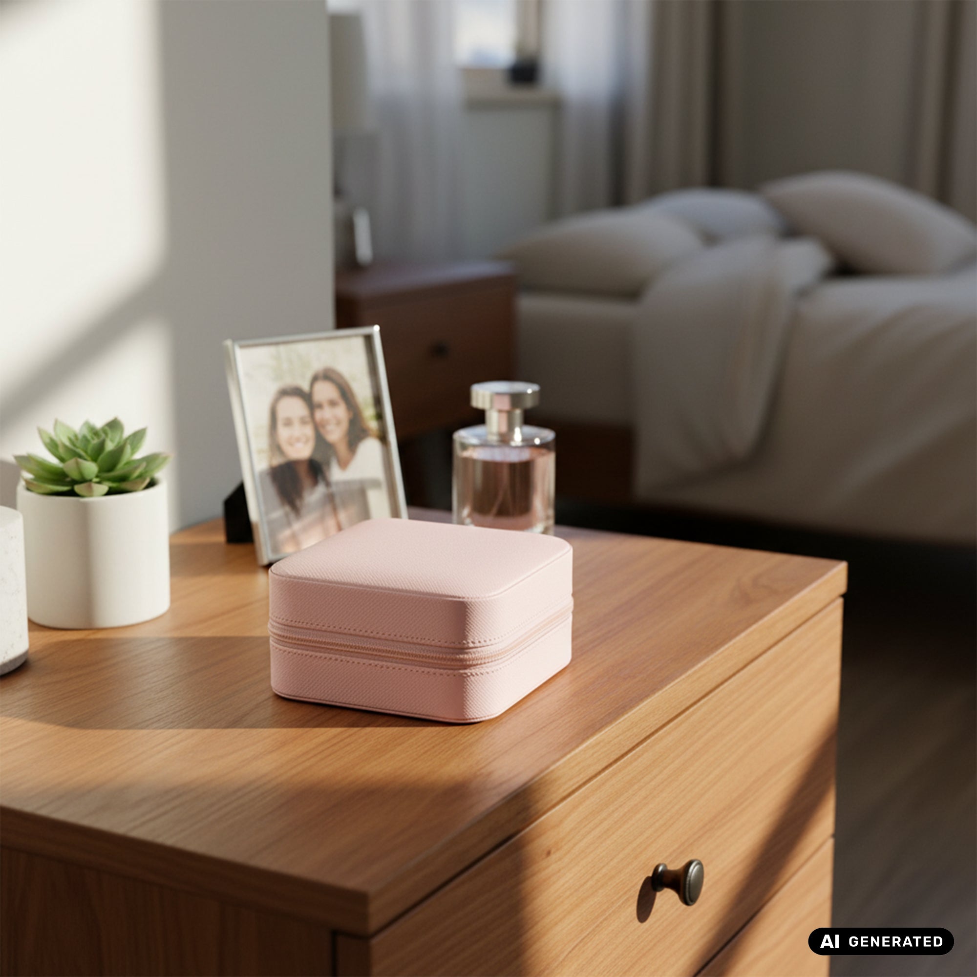 Schmuckbox Schatulle in rosa für Reise und Aufbewahrung Geschenkbox
