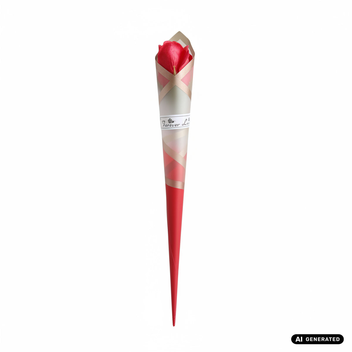 Elegante einzelne Deko-Rose Forever Love für Valentinstag, Jahrestag, Geburtstag