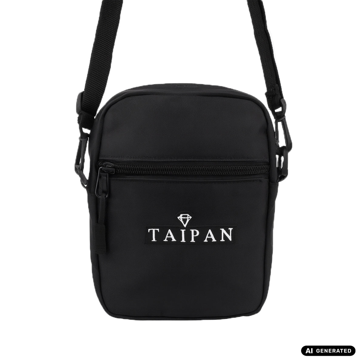 Umhängetasche klein in schwarz 2 Fächer crossbody bag Gürteltasche