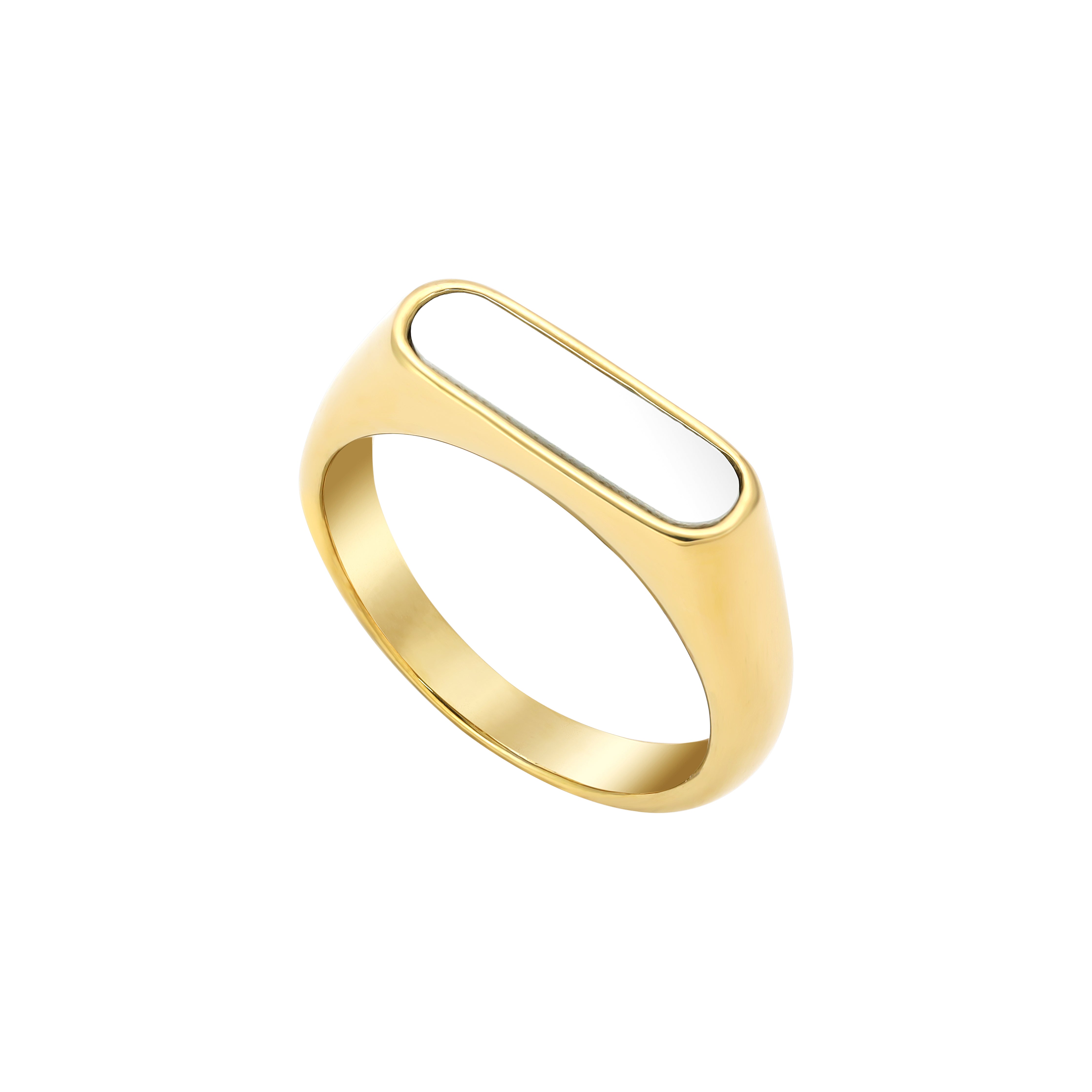 Eleganter Ring Siegelring Größe 5-13 unisex aus Edelstahl 18K vergoldet - Taipan Schmuck