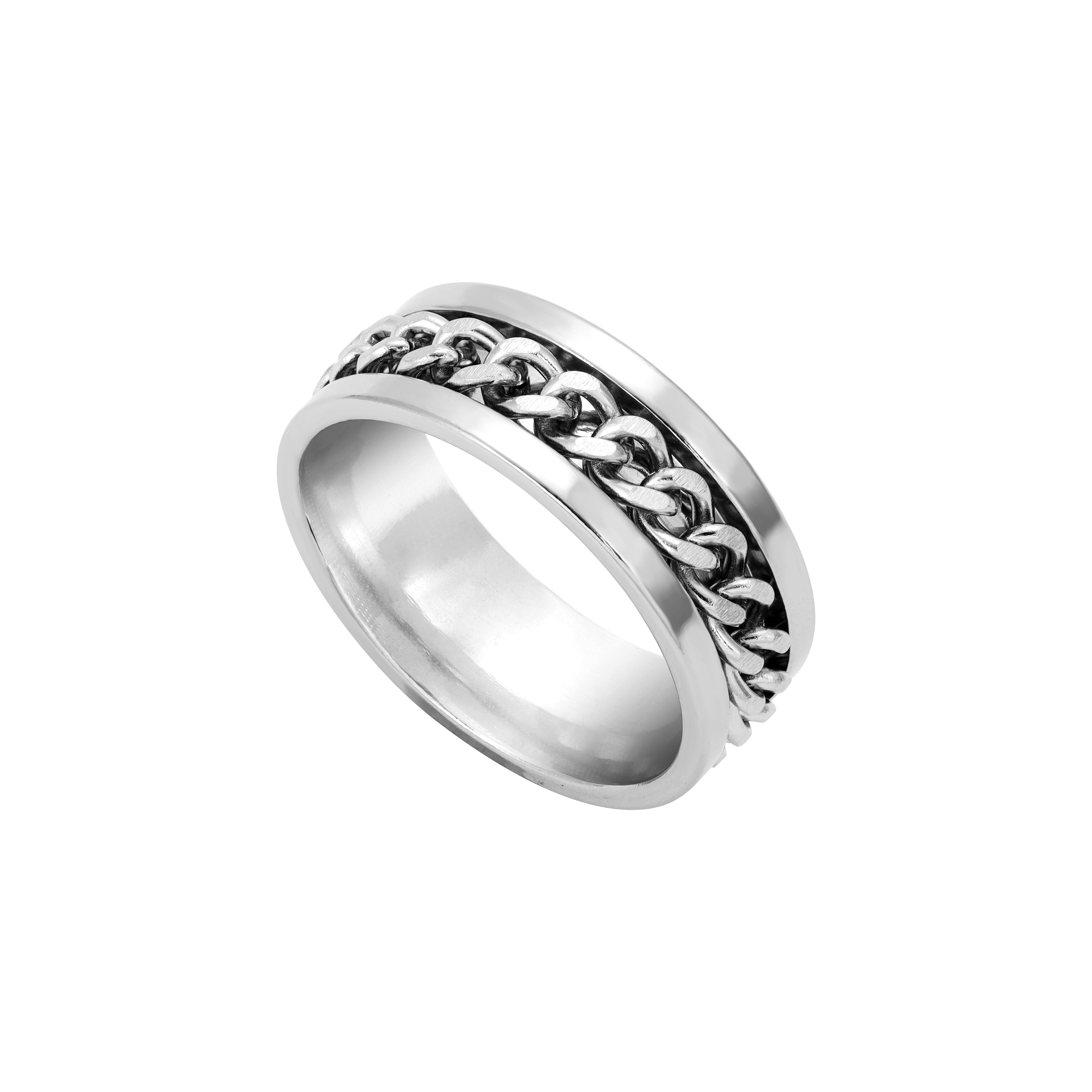 Panzerkette Cuban Link Design Freundschaftsringe Ring unisex Größe 6-13 aus Edelstahl - Taipan Schmuck