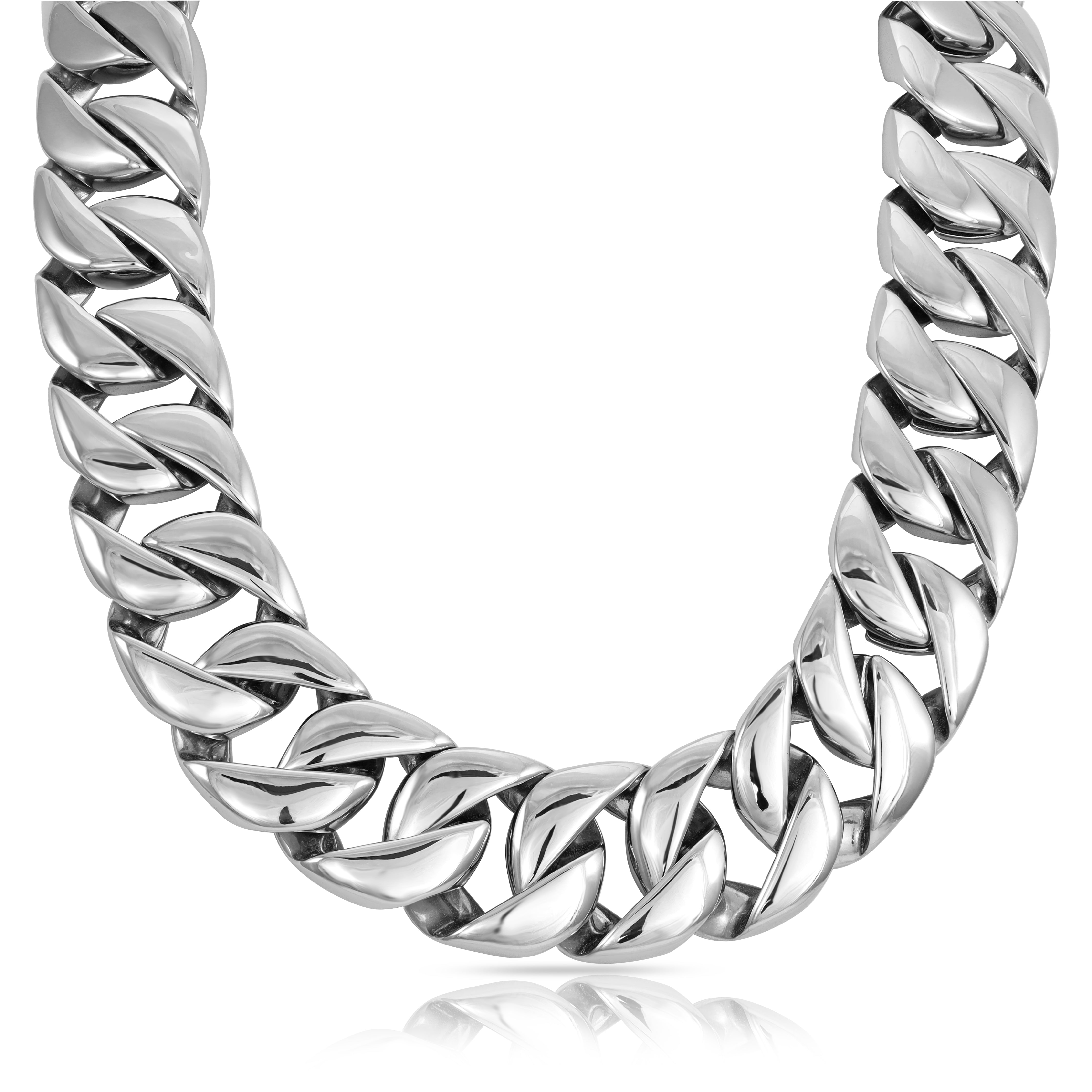 30mm GIGANTISCHE Miami Cuban Link Kette Panzerkette aus Edelstahl - Taipan Schmuck