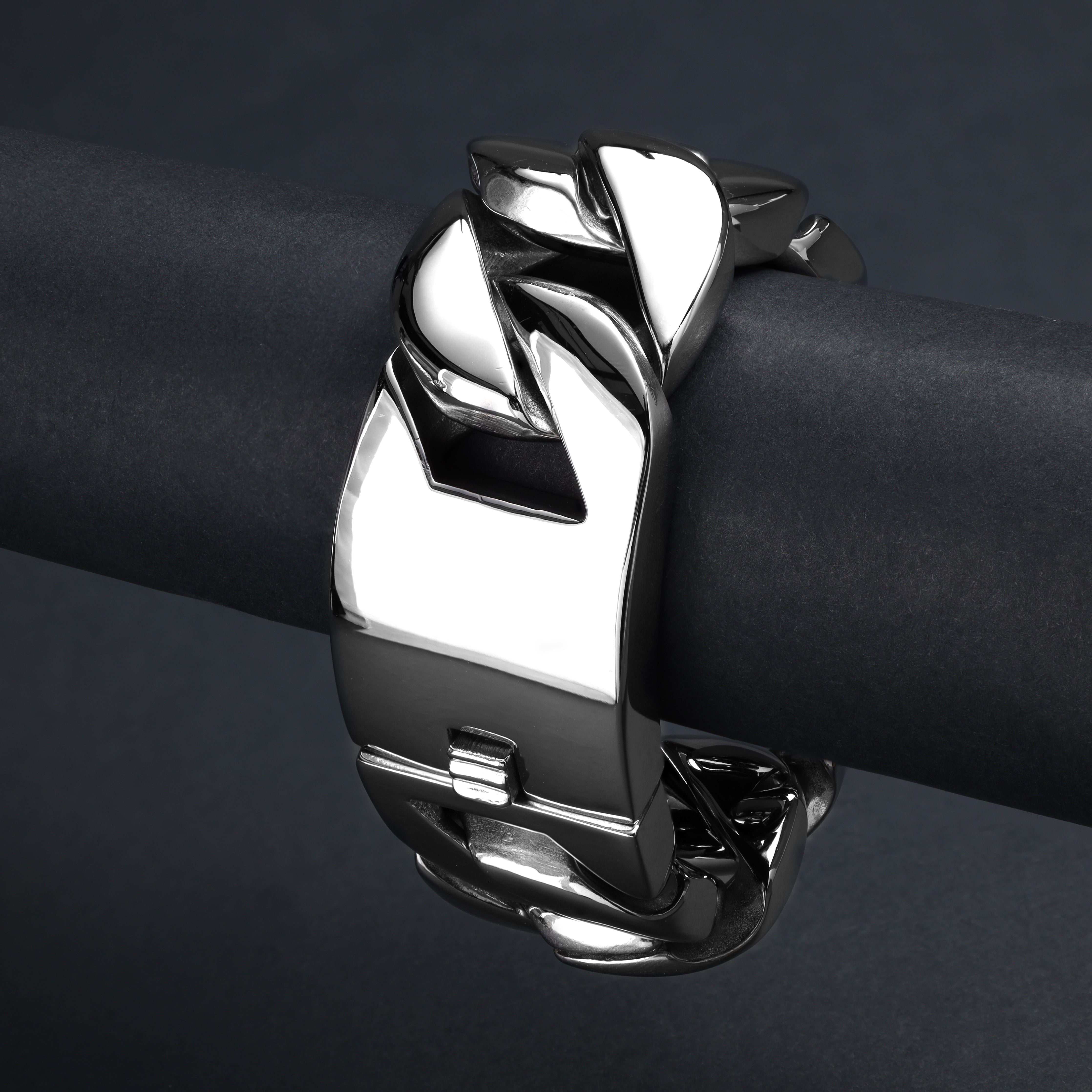 30mm GIGANTISCHES Miami Cuban Link Armband Panzerkette aus Edelstahl - Taipan Schmuck