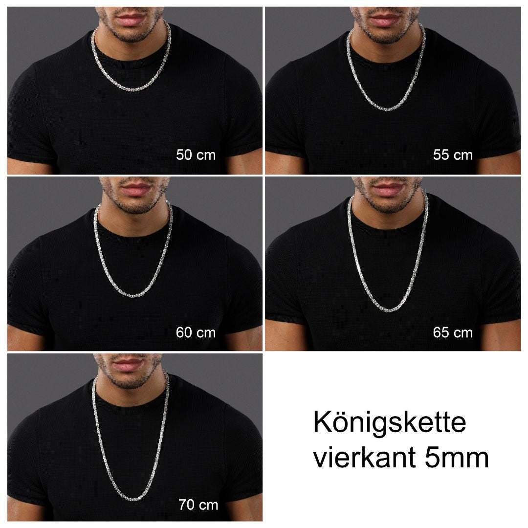Set - Königskette Link 5mm - Halskette + Armband aus 925 Silber - 20% sparen - Taipan Schmuck