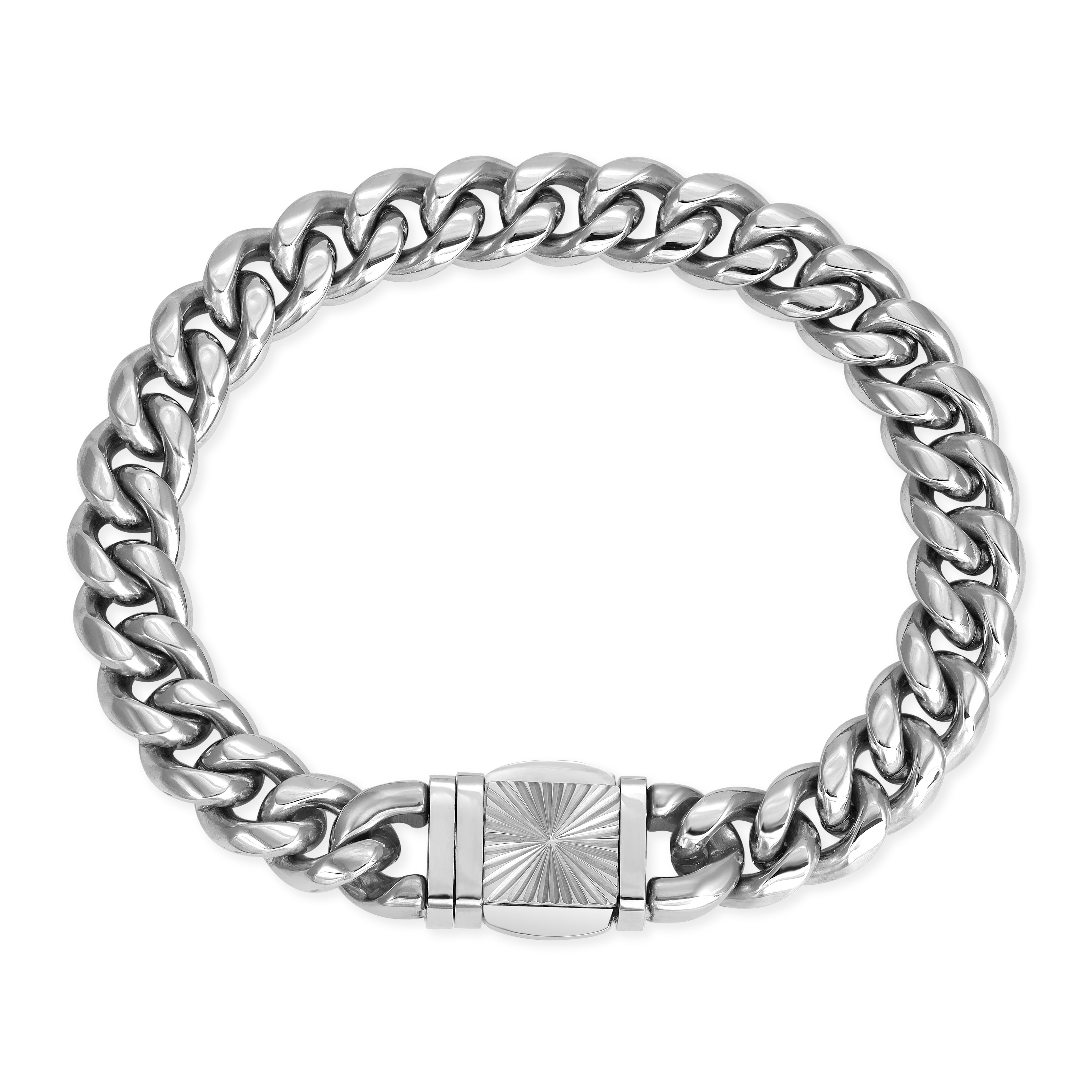 COOLSTEELANDBEYOND Herren Armband – Wolfskopf, Panzerkette, Edelstahl, 21,5 Cm, Tribal