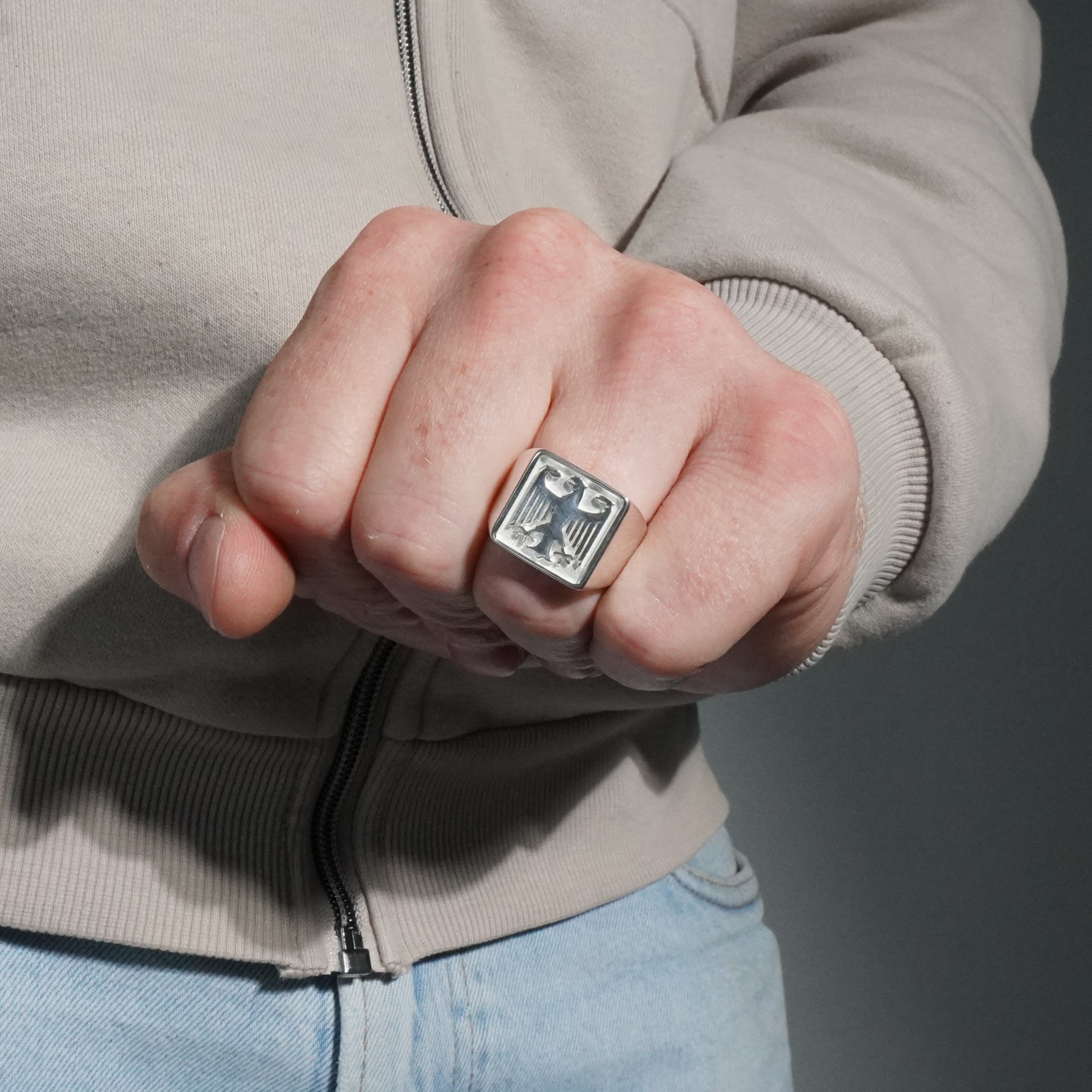 Deutscher Adler Silberring aus 925 Sterlingsilber Größe 8-12 Deutschland - Taipan Schmuck