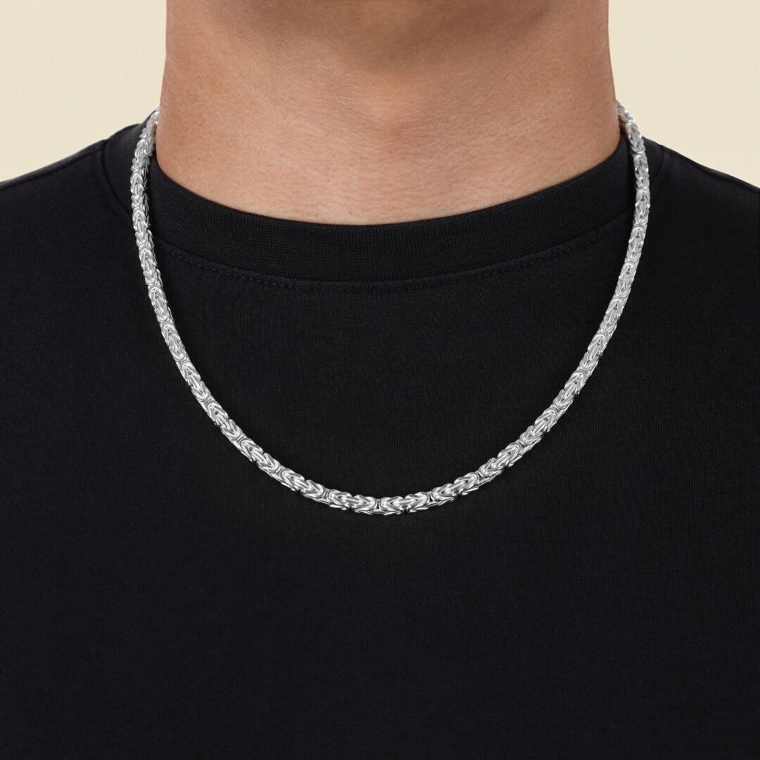 Set - Königskette vierkant 4mm - Halskette + Armband aus 925 Silber - 20% sparen - Taipan Schmuck