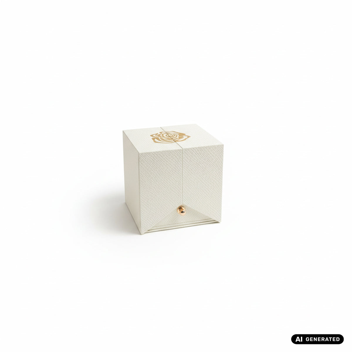 Schmuckbox Geschenkbox mit Rose in creme weiß