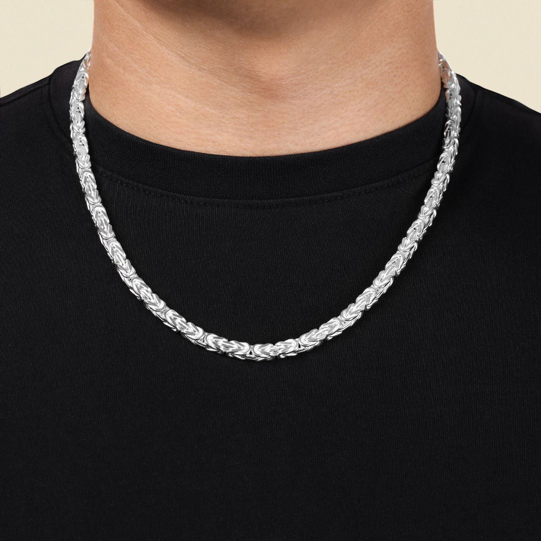Set - Königskette Link 5mm - Halskette + Armband aus 925 Silber - 20% sparen - Taipan Schmuck