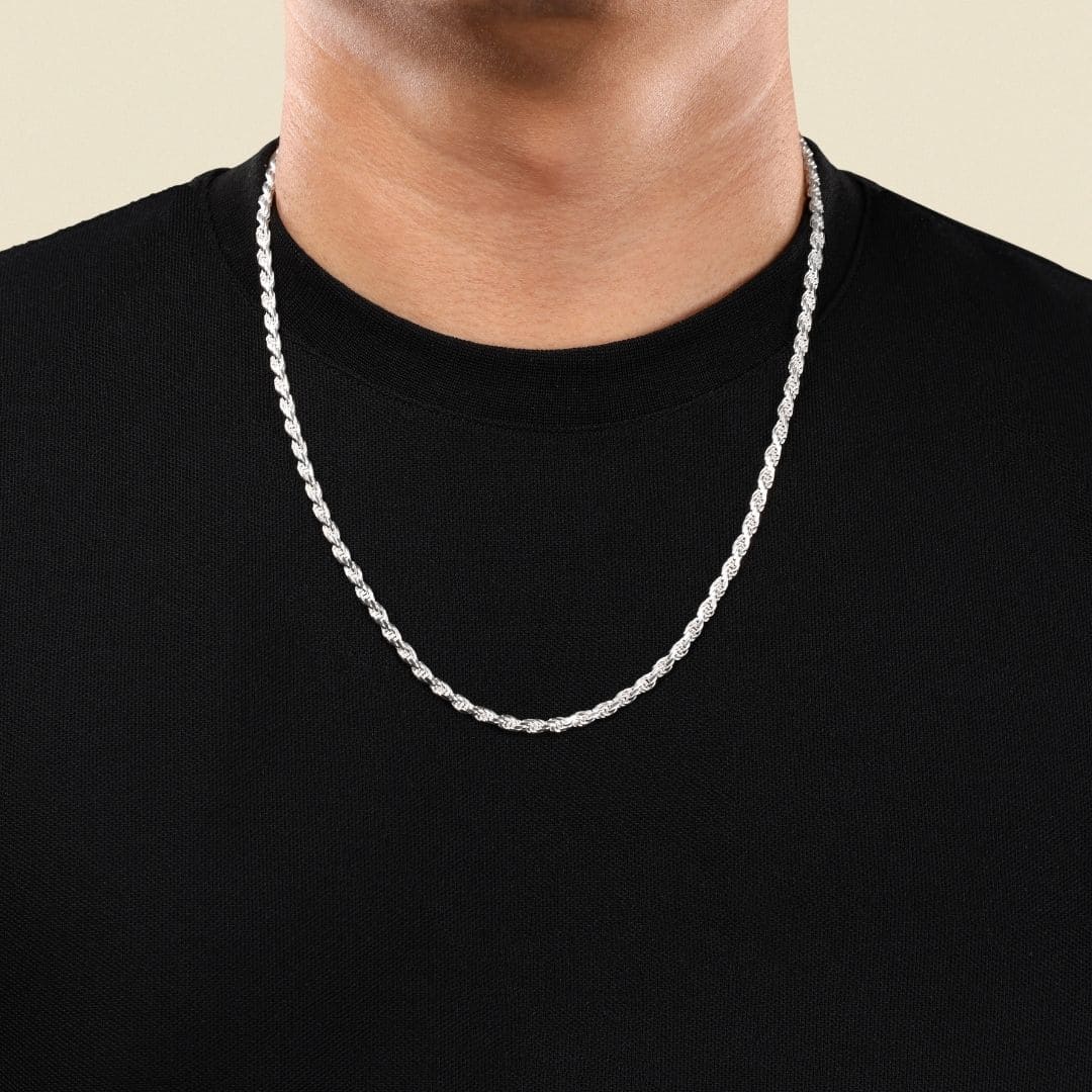 Set - Kordelkette 3,5mm - Halskette + Armband aus 925 Silber - Taipan Schmuck