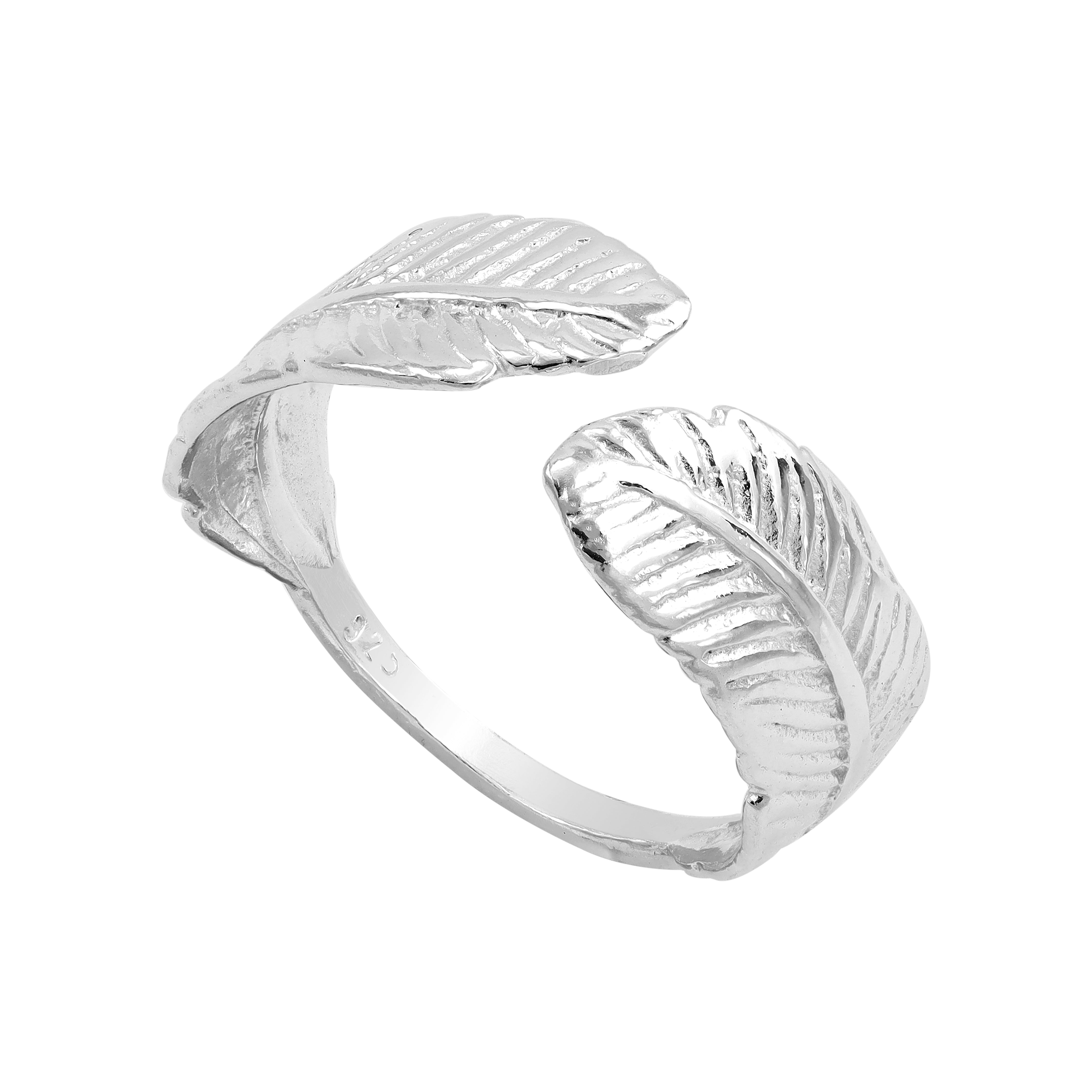 Damen Blatt Motiv Silberring aus 925 Sterlingsilber - Taipan Schmuck