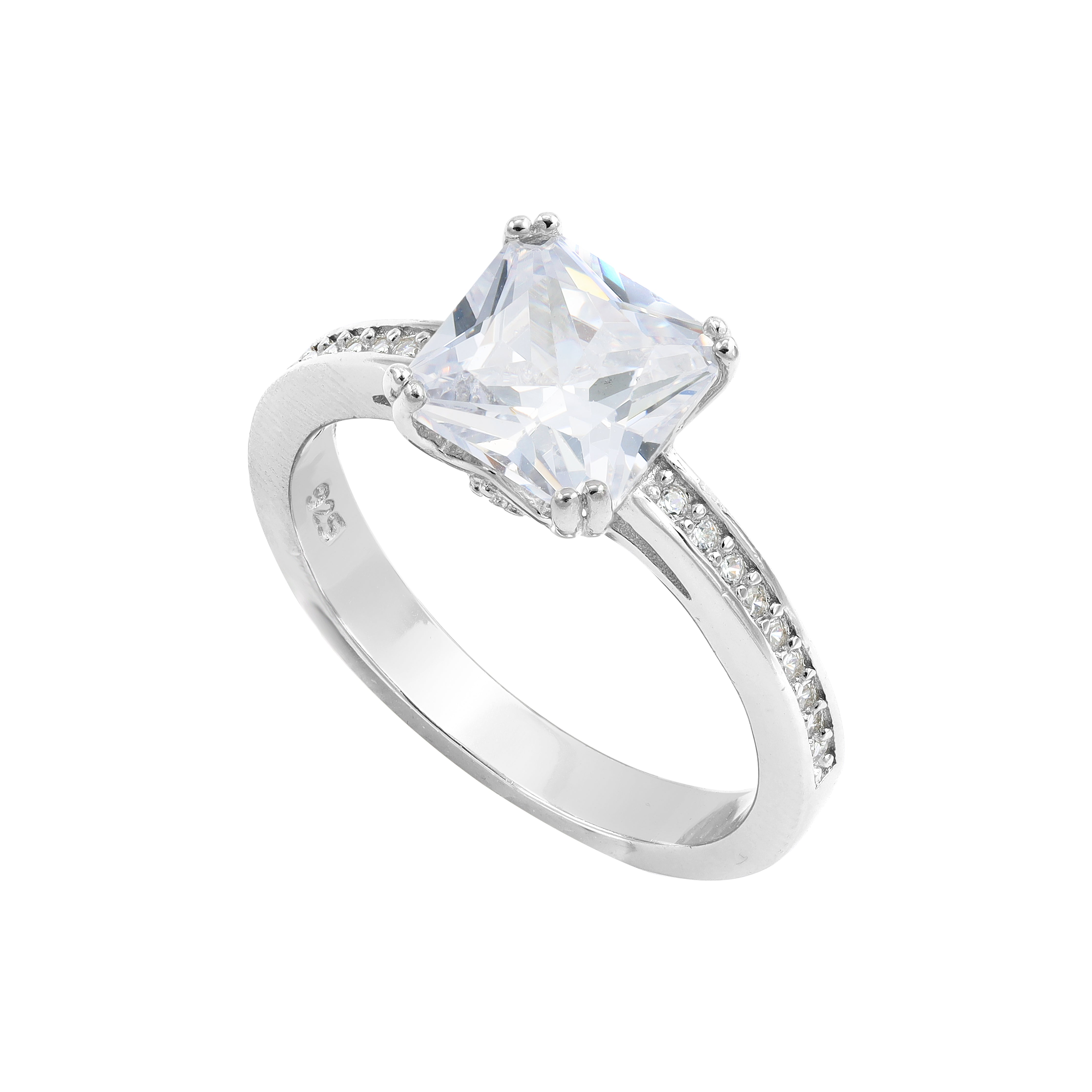 Damen Silberring Zirkonia Verlobungsring Antragsring Größe 5-9 aus 925 Sterlingsilber - Taipan Schmuck