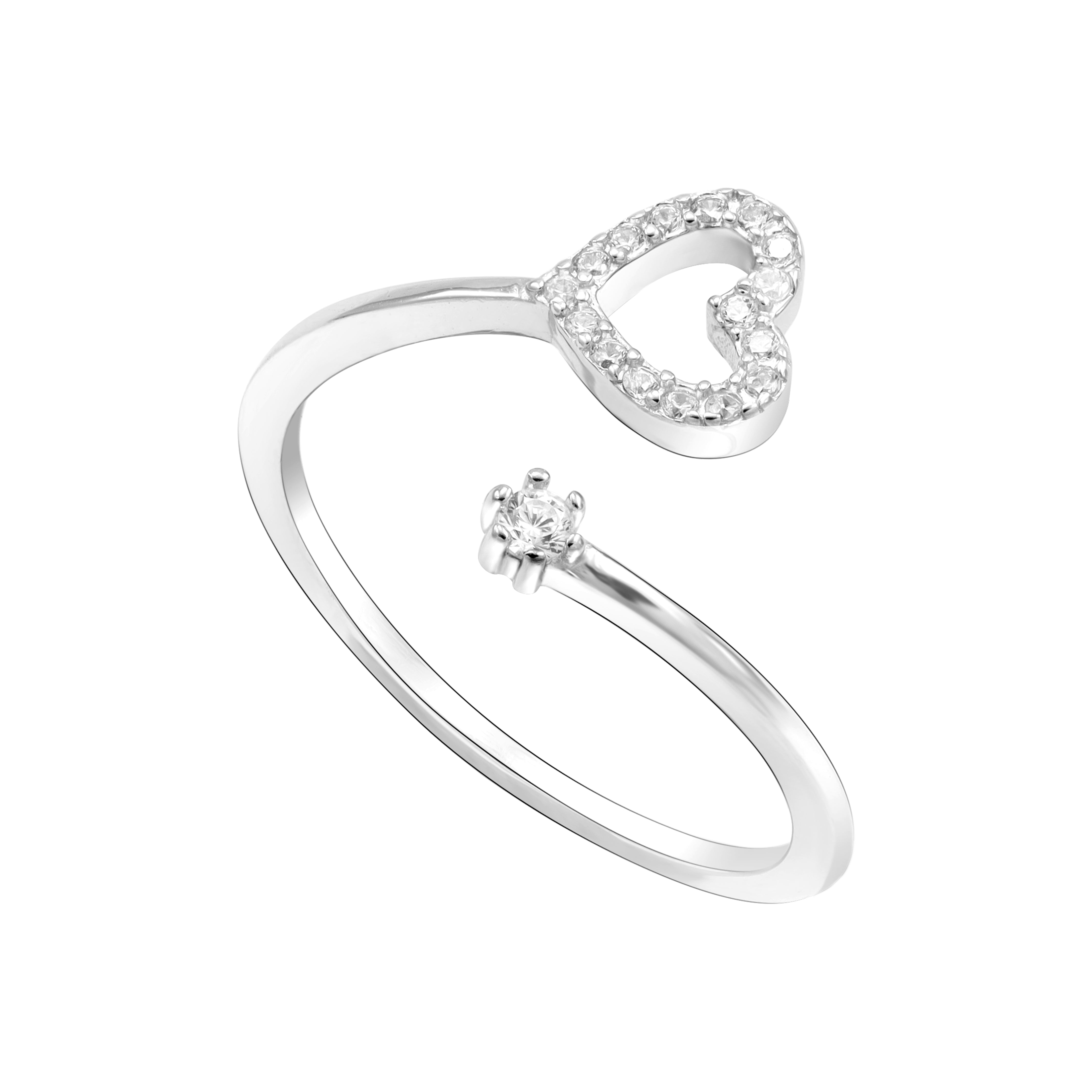Damen Silberring Herz Zirkonia Motiv aus 925 Sterlingsilber - Taipan Schmuck