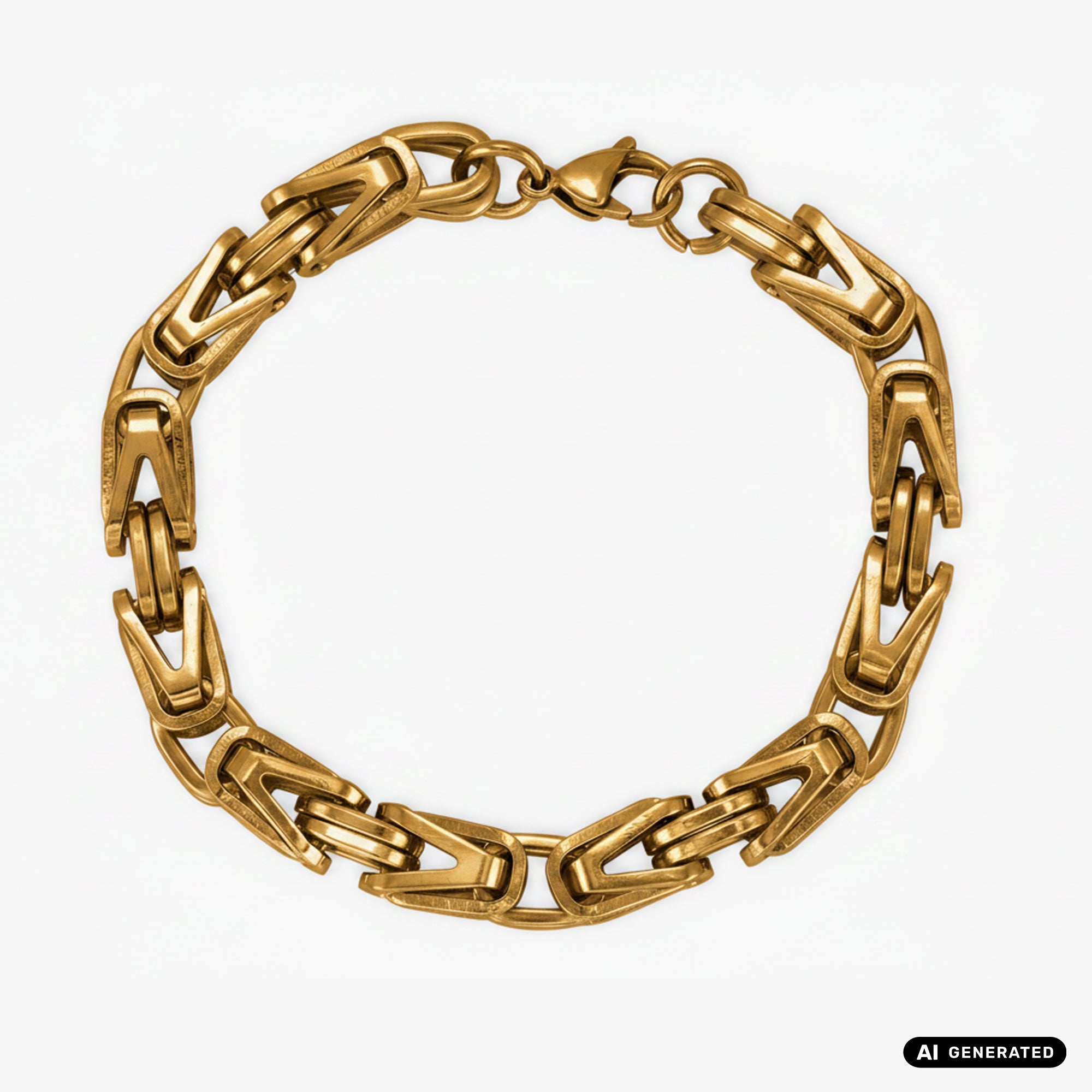 8mm Königskette Armband aus Edelstahl vergoldet