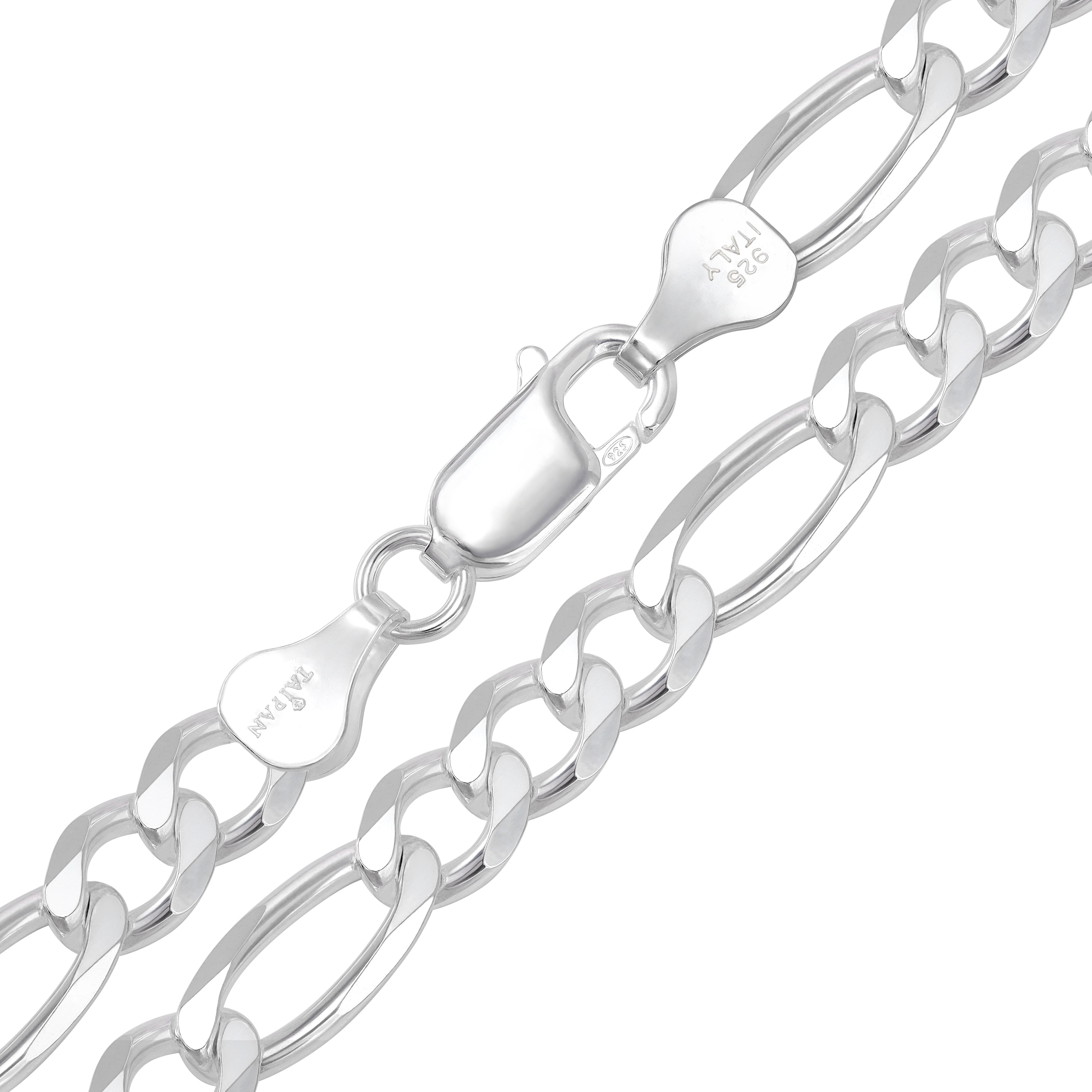 6mm Figaro Armband 21cm aus 925 Sterlingsilber