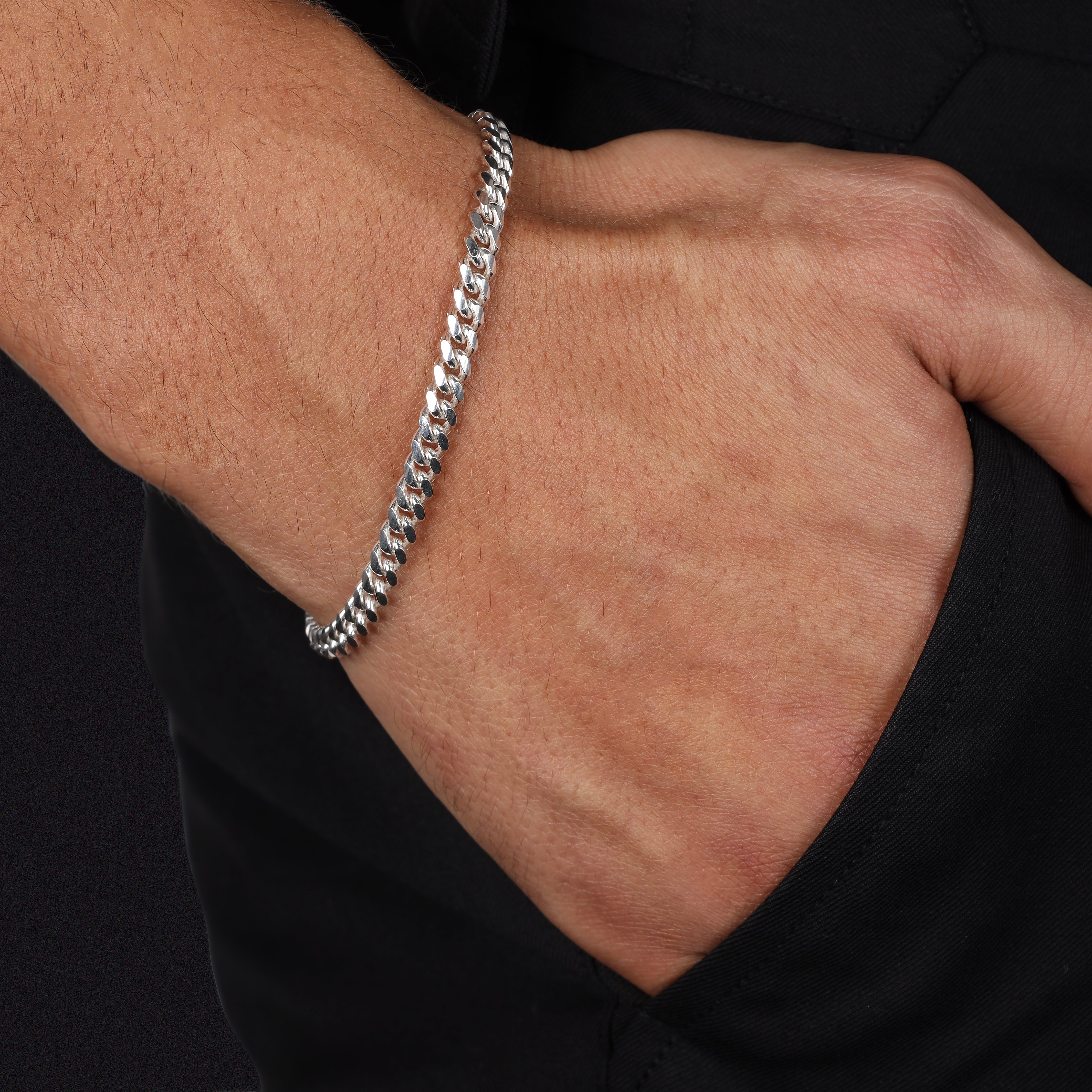 5mm Miami Cuban Link Armband Panzerkette - 925 Silber - Taipan Schmuck