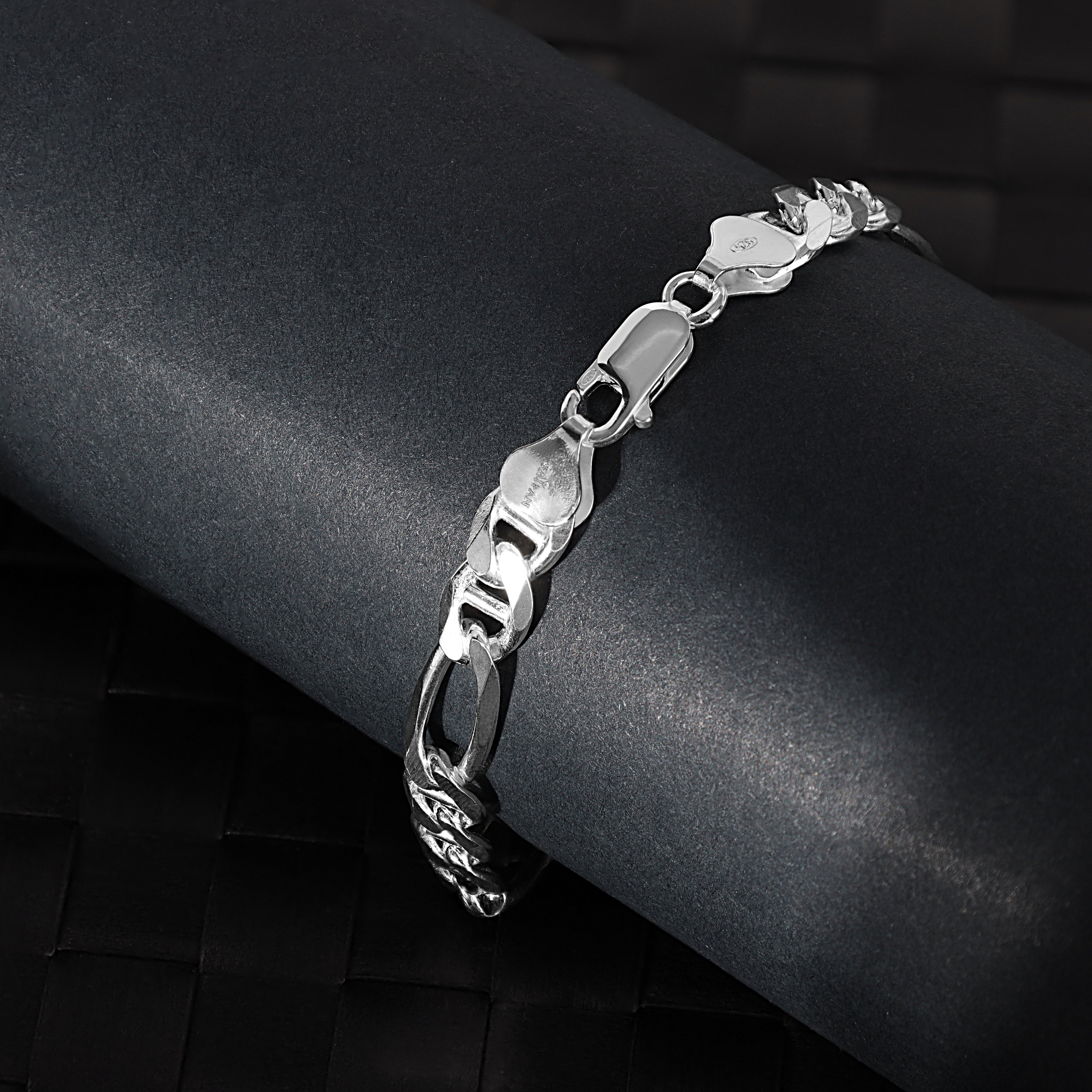 Figaro Armband 7mm 23cm - 925 Silber