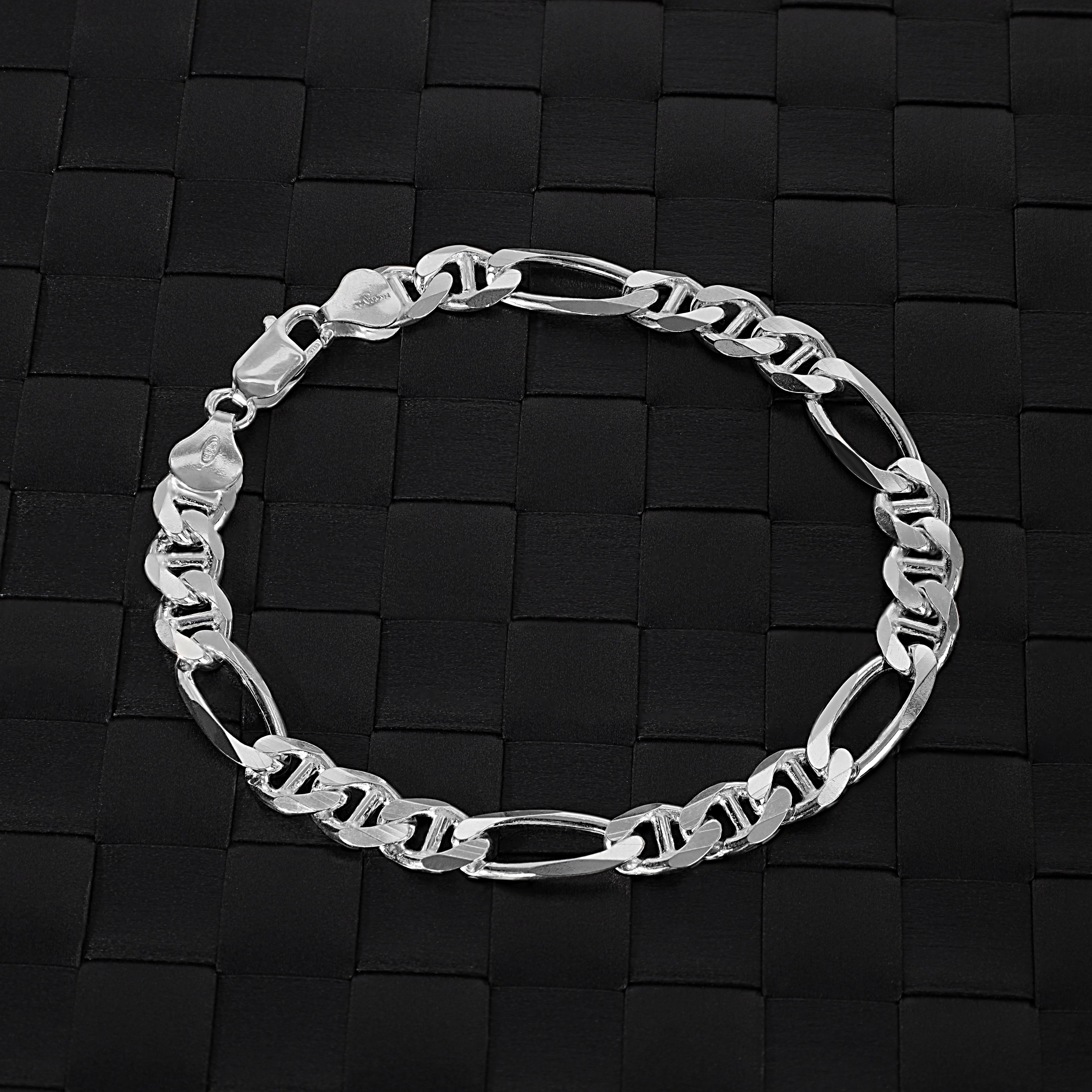 Figaro Armband 7mm 23cm - 925 Silber