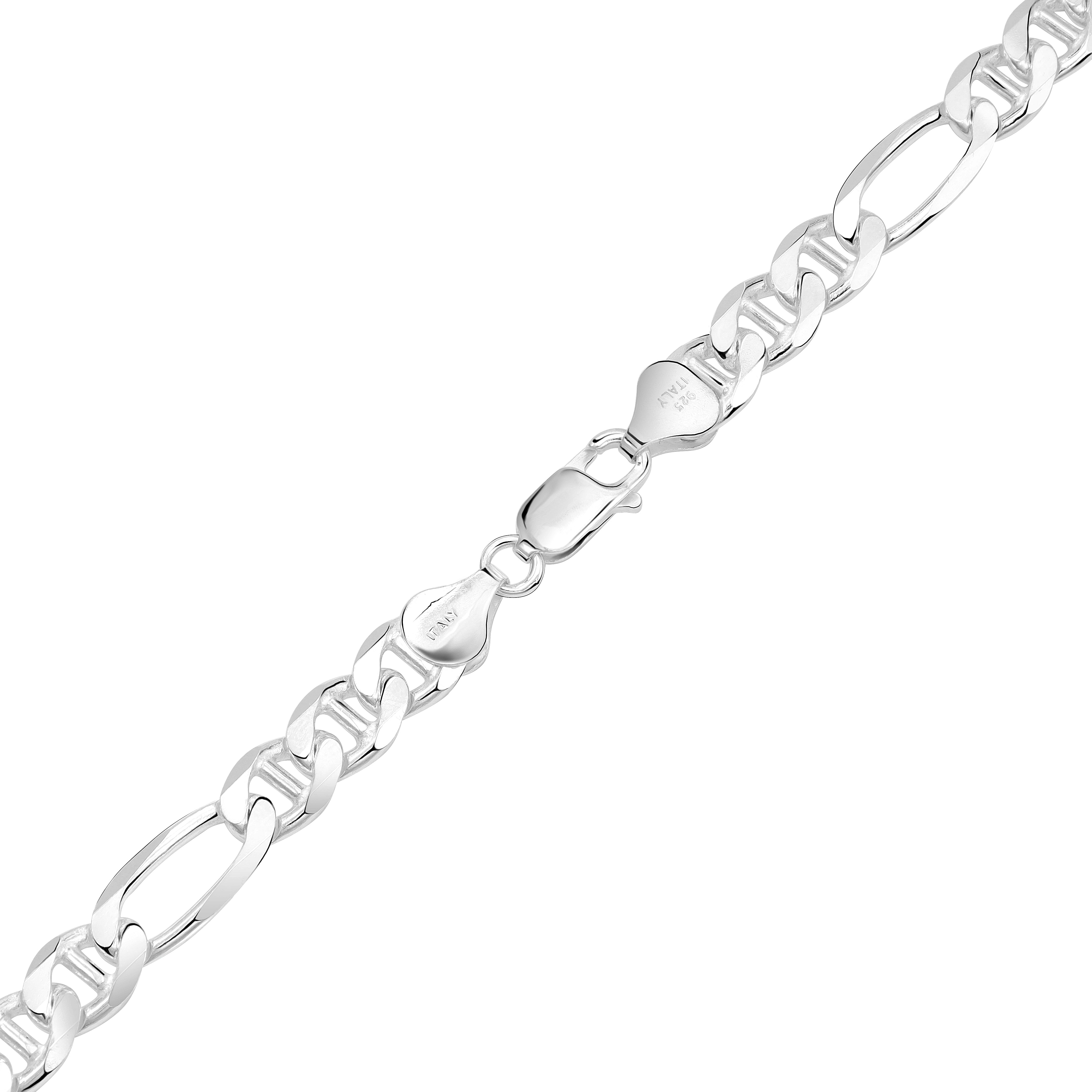 Figaro Armband 7mm 23cm - 925 Silber