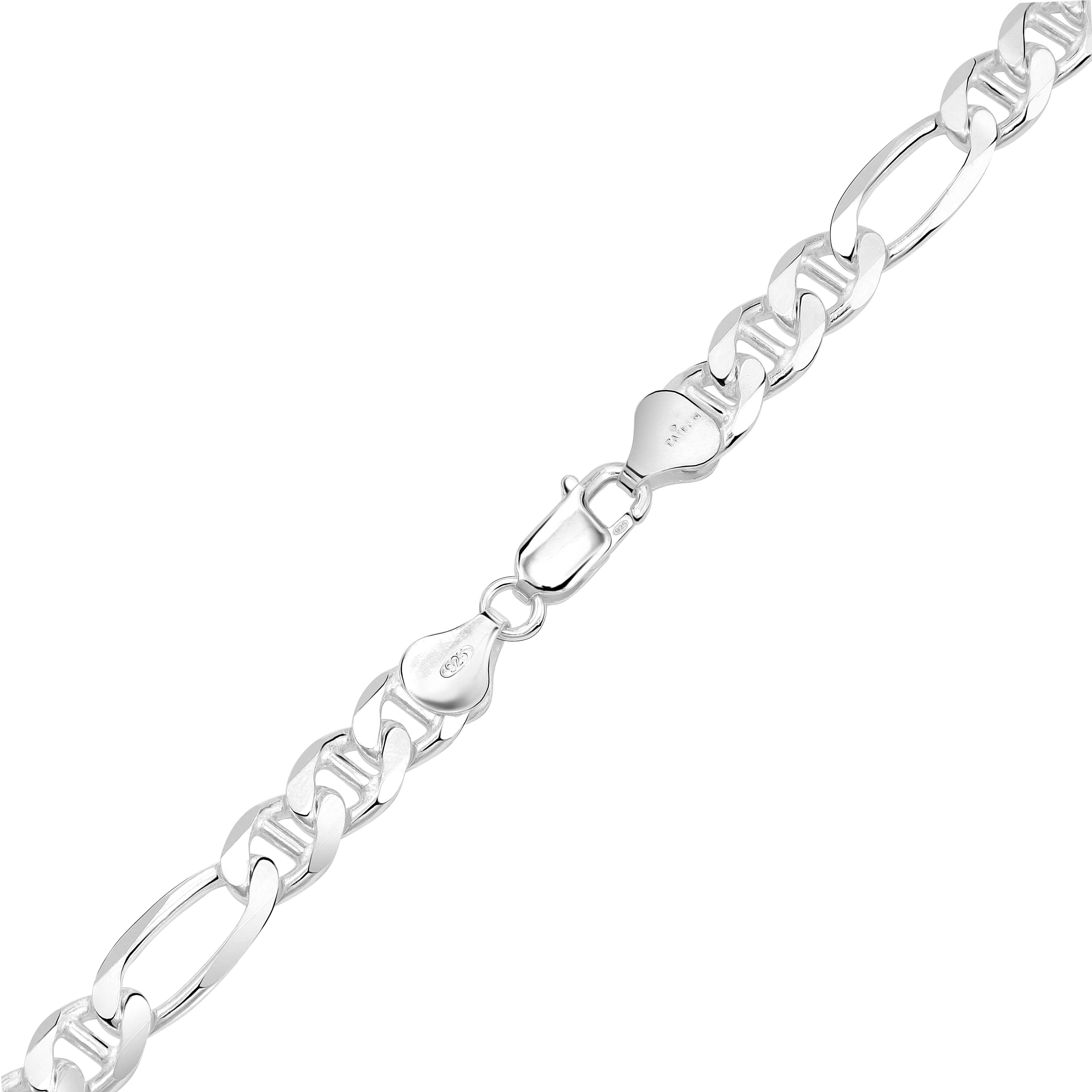 Figaro Armband 7mm 23cm - 925 Silber
