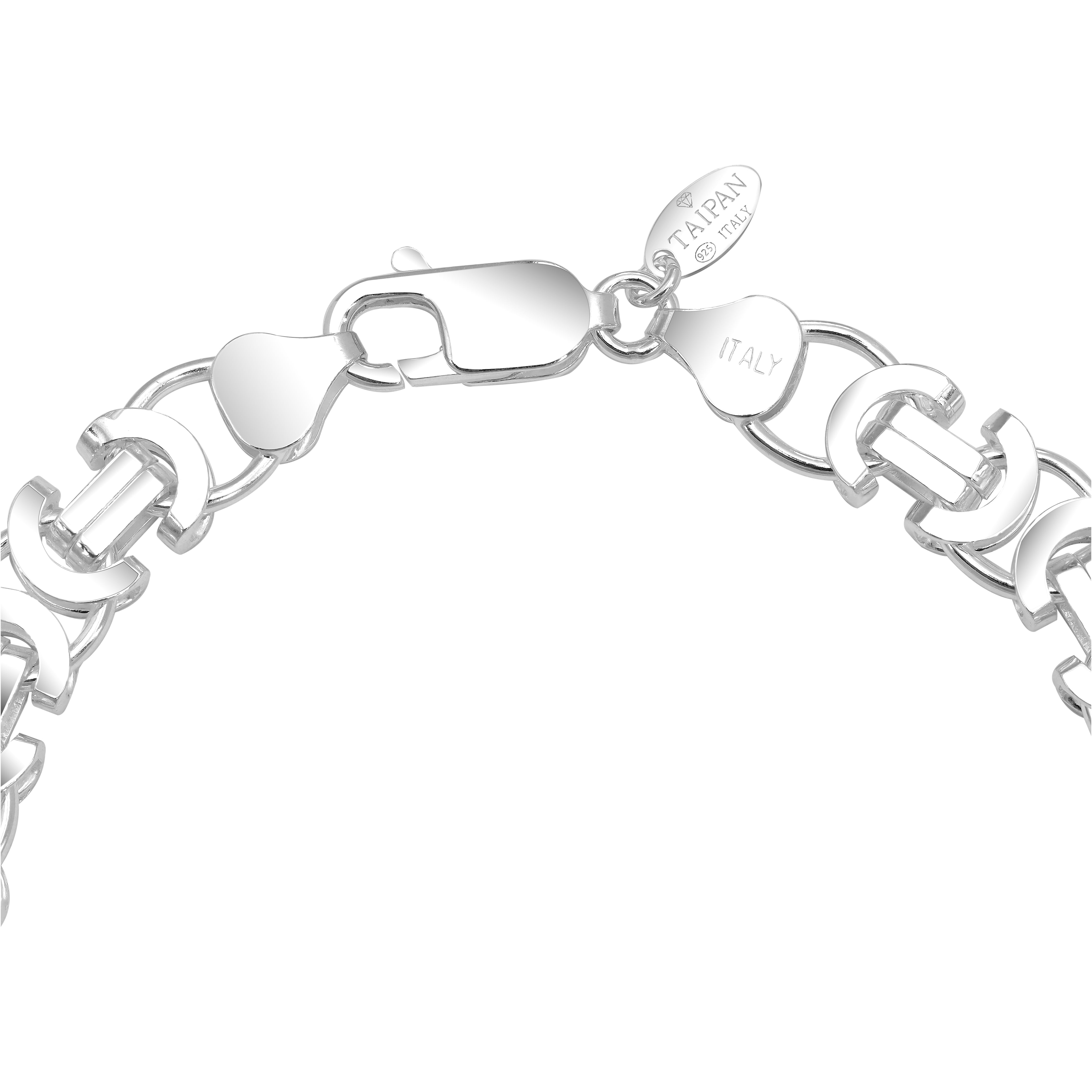 Flache Königskette Armband Etrusker Kette 8,5mm breit 22cm lang aus 925 Sterling Silber (B431) - Taipan Schmuck
