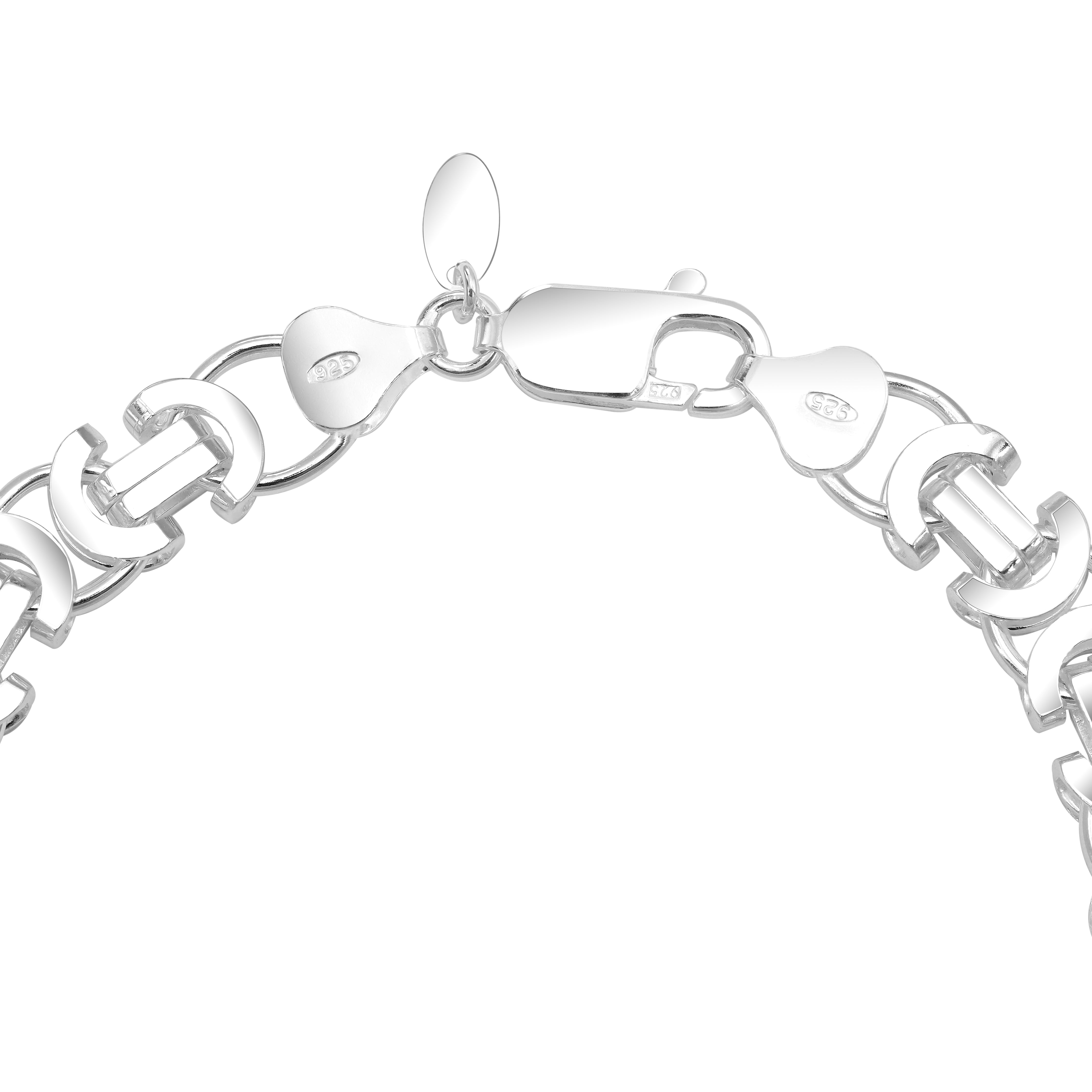 Flache Königskette Armband Etrusker Kette 8,5mm breit 22cm lang aus 925 Sterling Silber (B431) - Taipan Schmuck