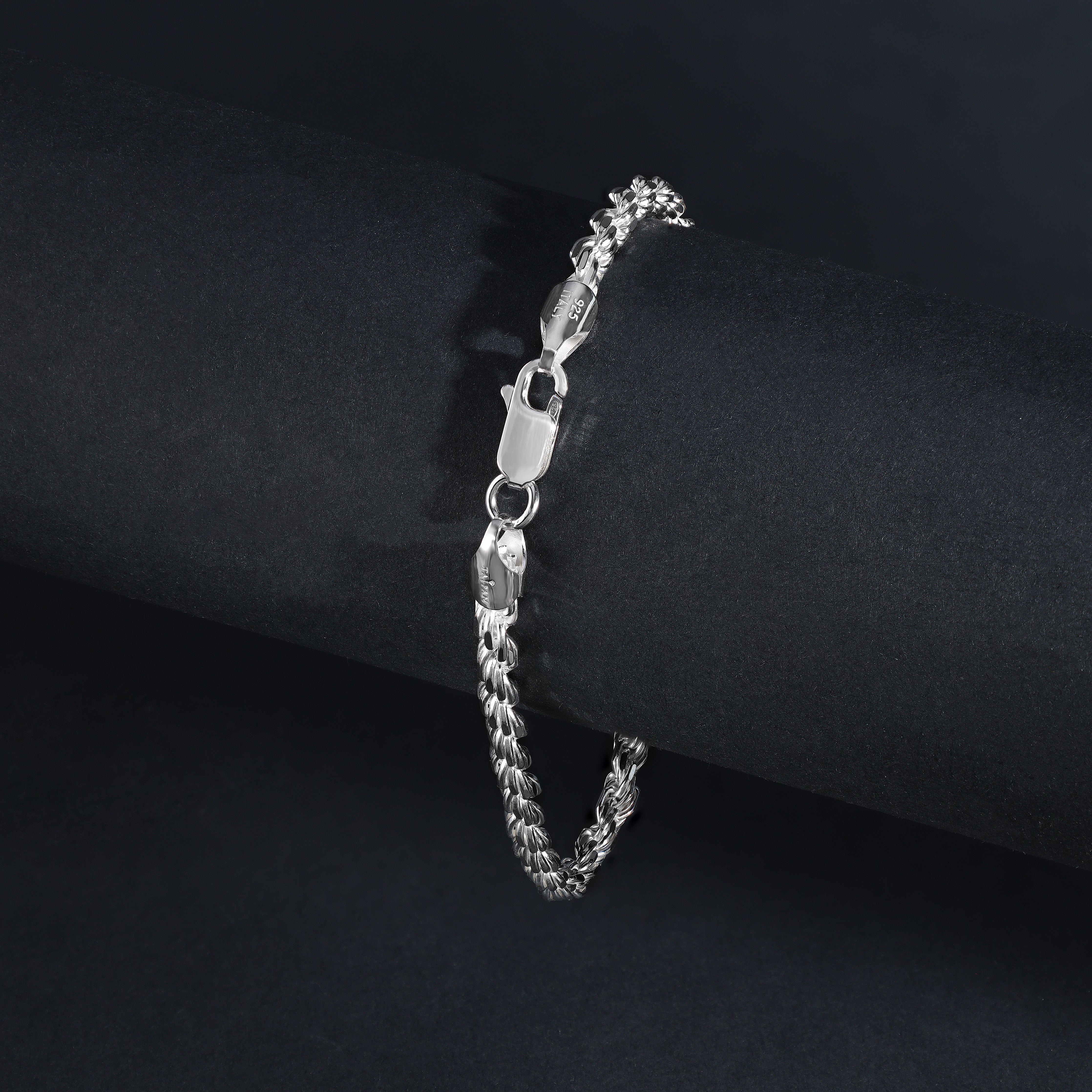 Kordelkette Armband Rope Chain aus 925 Silber in 3,5mm - Taipan Schmuck
