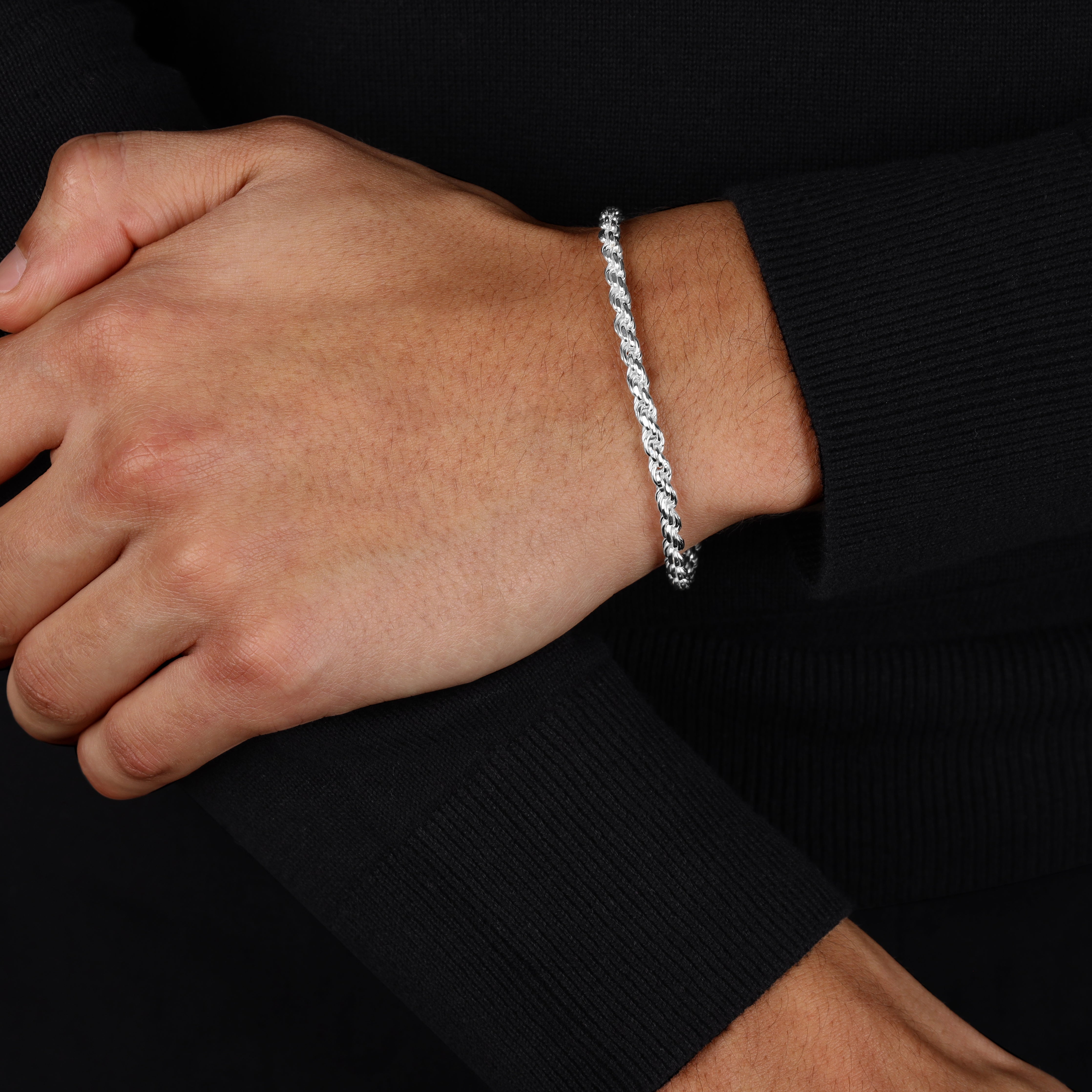 Kordelkette Armband Rope Chain aus 925 Silber in 3,5mm - Taipan Schmuck