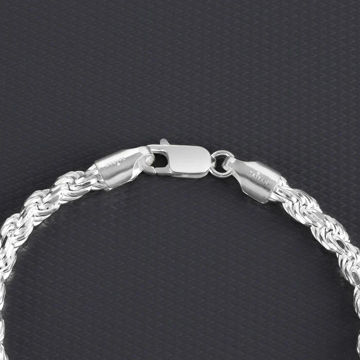 Set - 5mm Kordelkette Rope Chain Kette + Armband aus 925 Silber - Taipan Schmuck