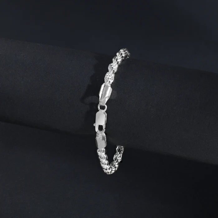 Set - 5mm Kordelkette Rope Chain Kette + Armband aus 925 Silber - Taipan Schmuck