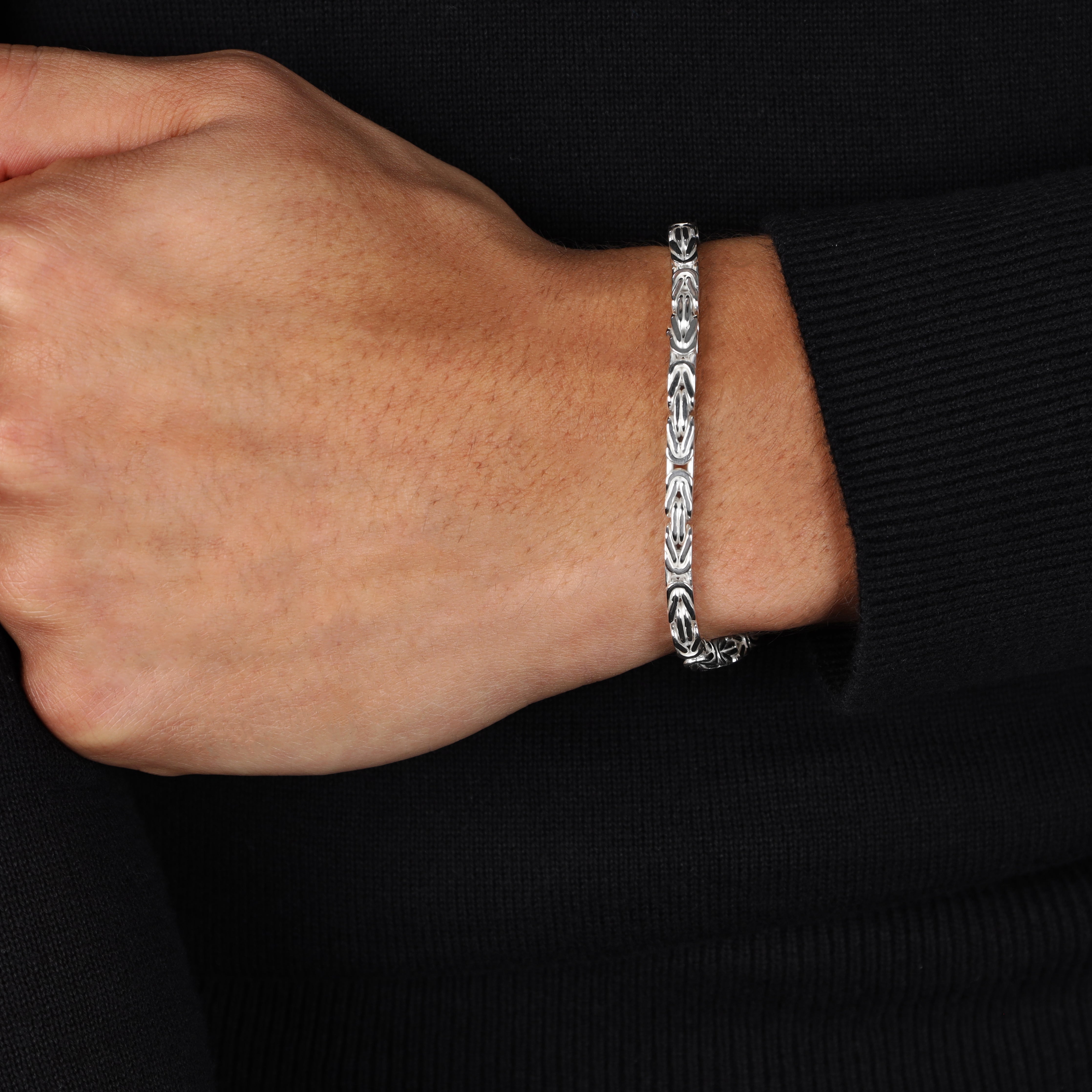 Königskette Armband vierkant 4mm - 925 Silber - Taipan Schmuck