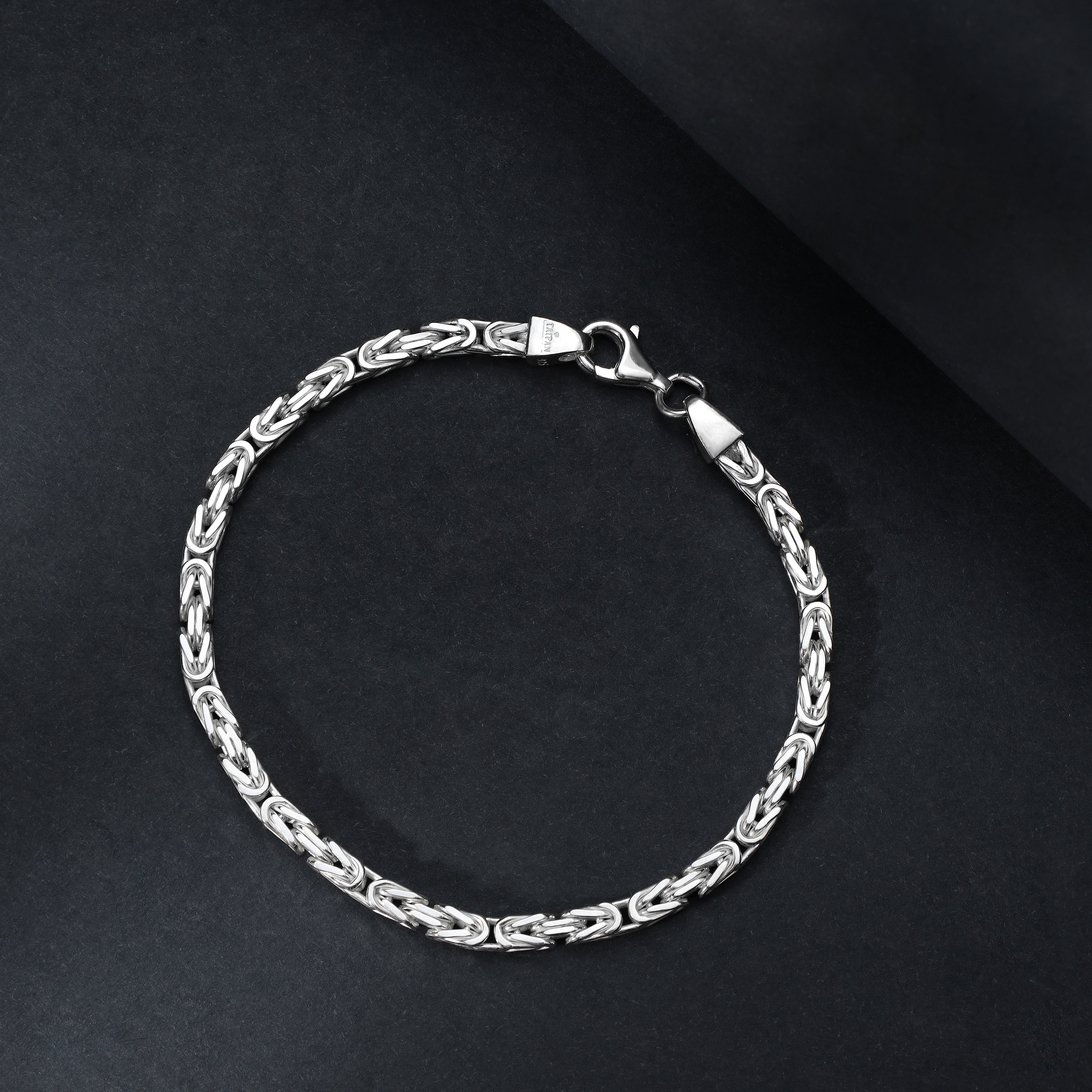 3mm Königskette Armband - 925 Silber massiv vierkant hochglanzpoliert - Taipan Schmuck