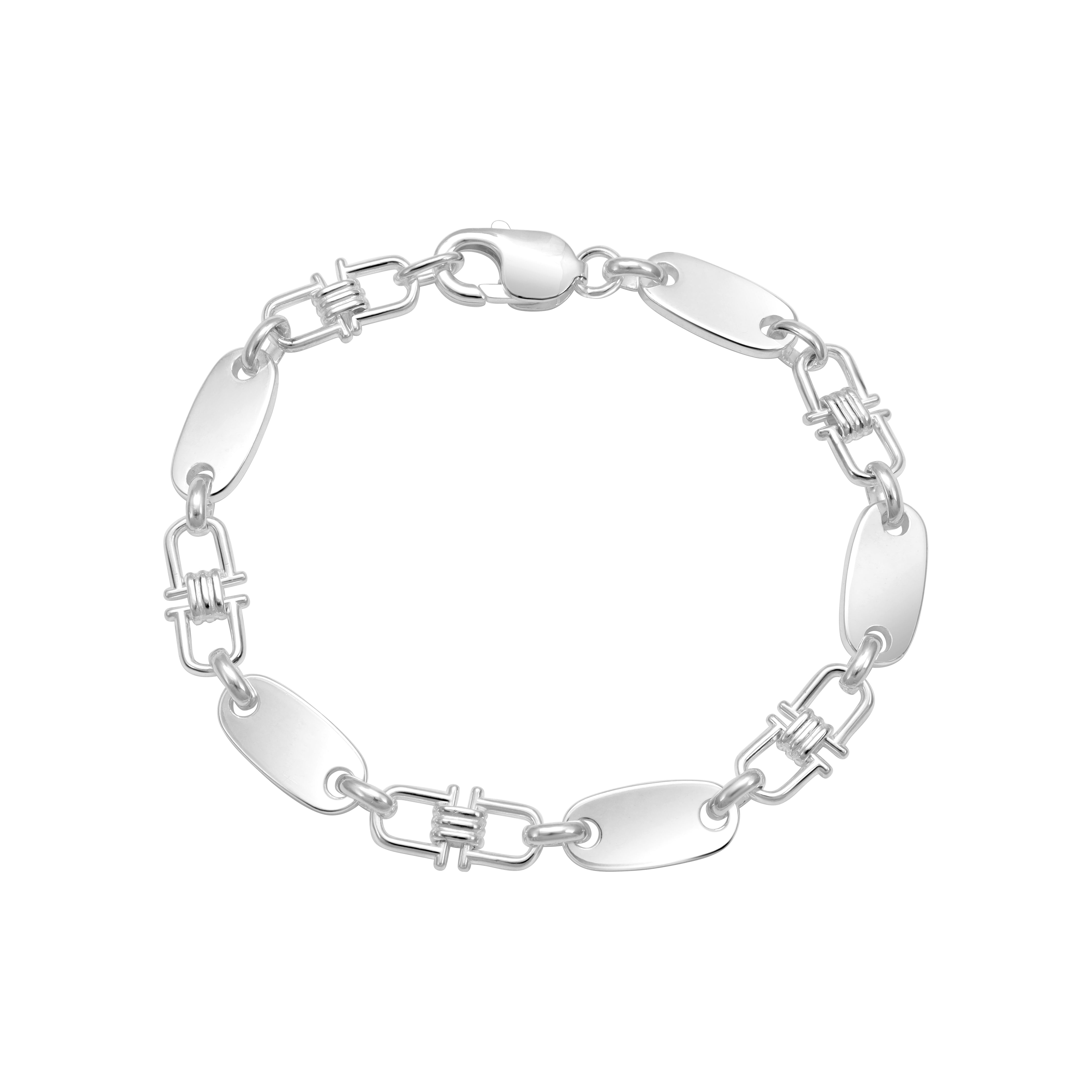 Plattenkette Armband 8mm - 925 Silber - Taipan Schmuck