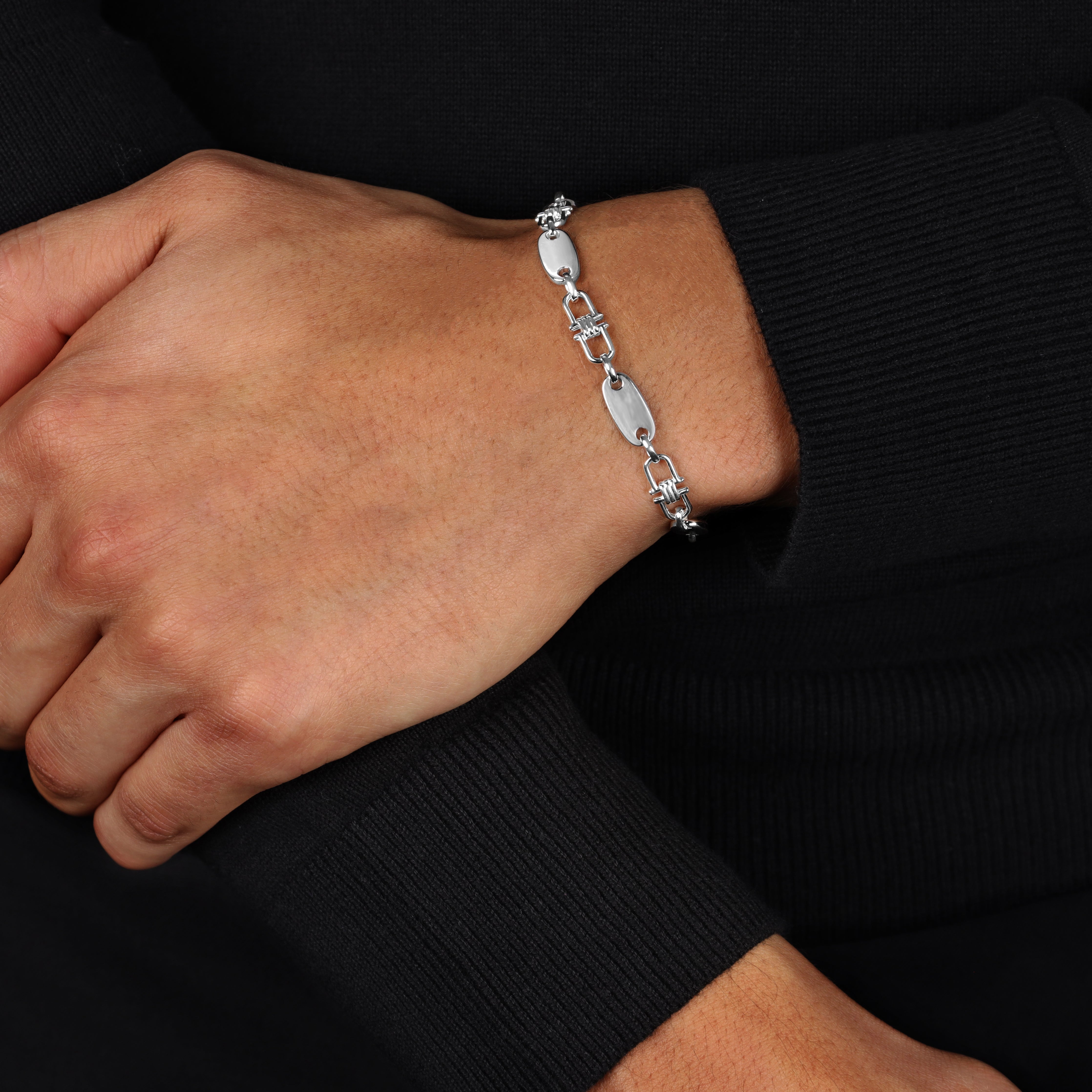 Plattenkette Armband 6mm aus 925 Silber - Taipan Schmuck