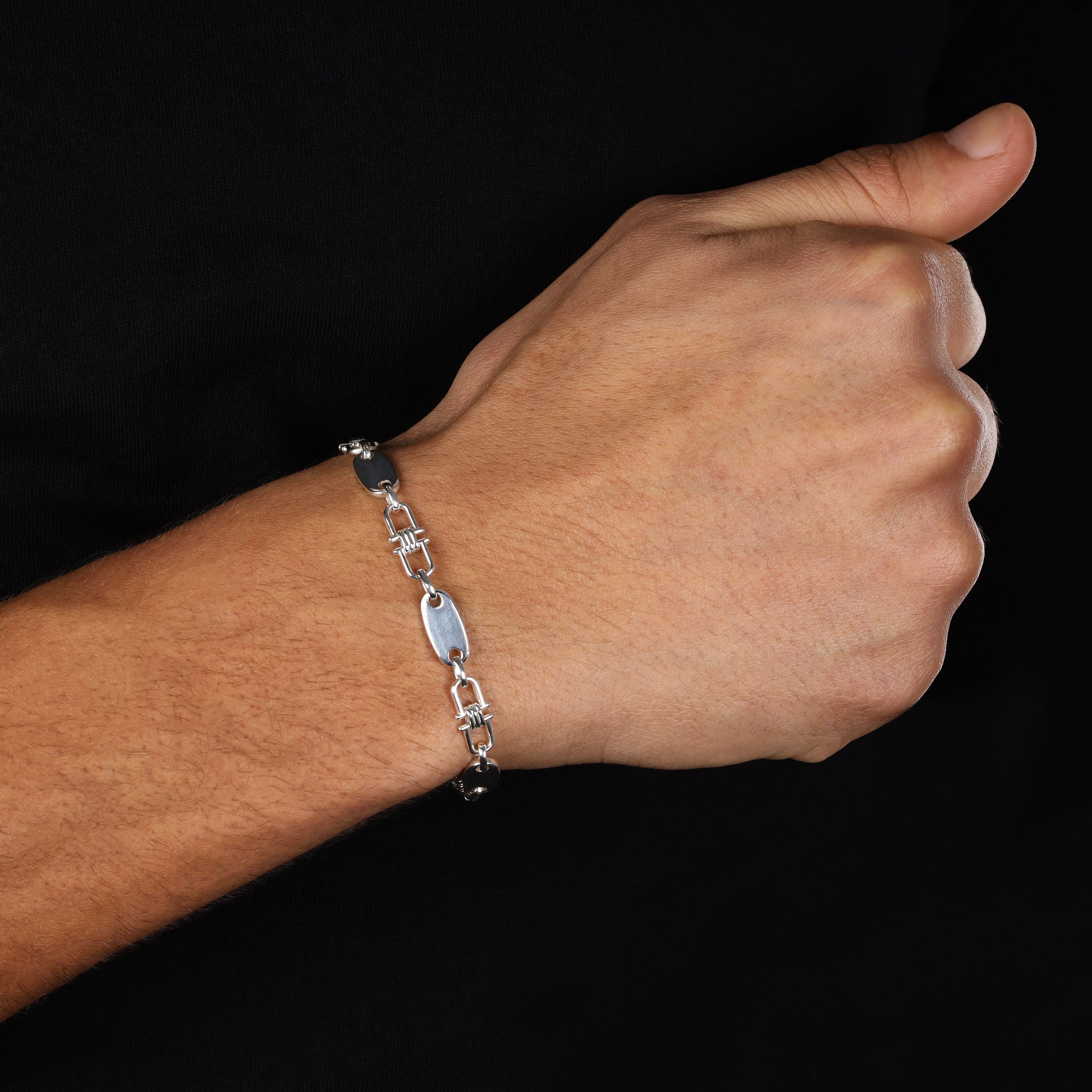 Plattenkette Armband 6mm - 925 Silber - Taipan Schmuck