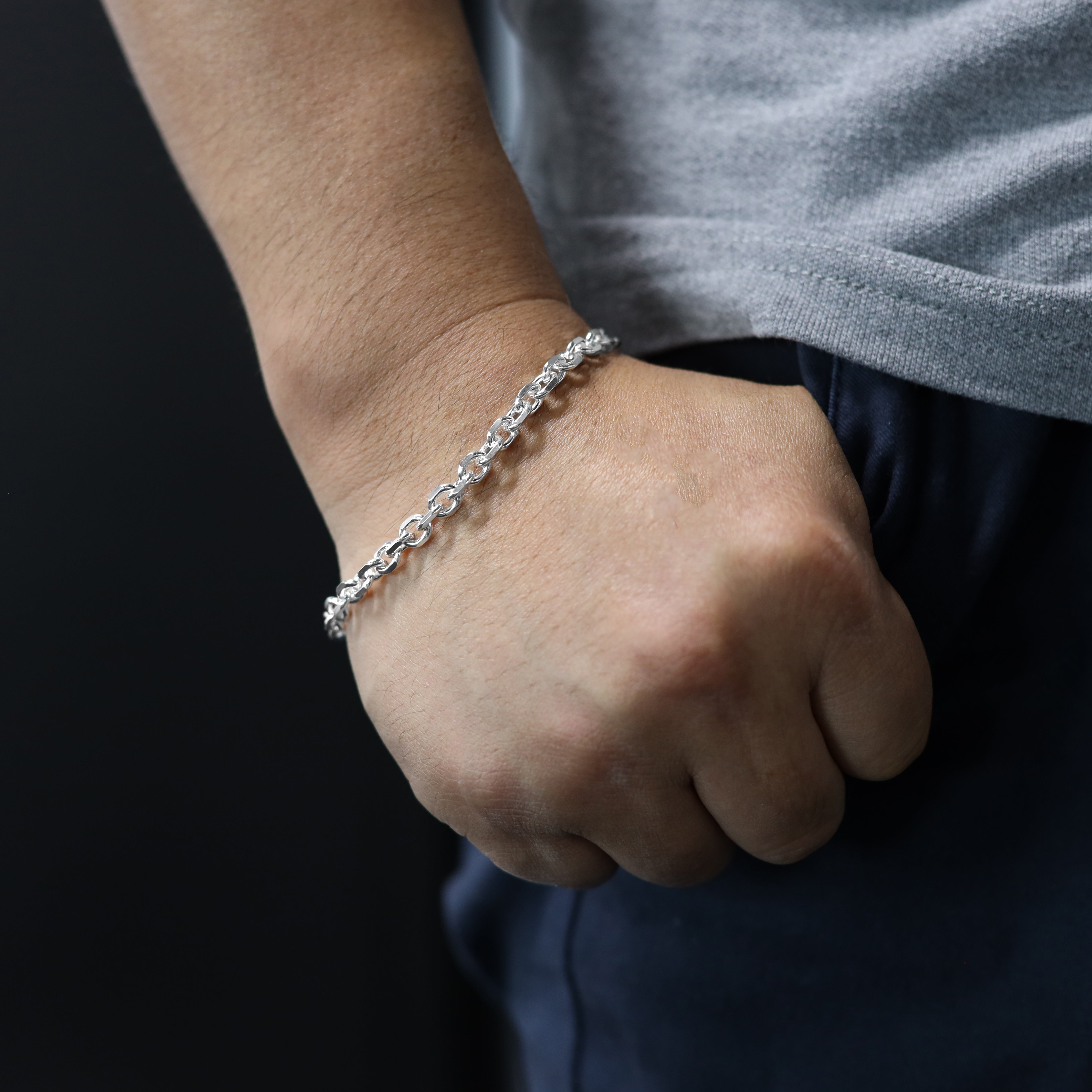 Ankerkette 5mm 22cm Armband - 925 Silber (B583) - Taipan Schmuck