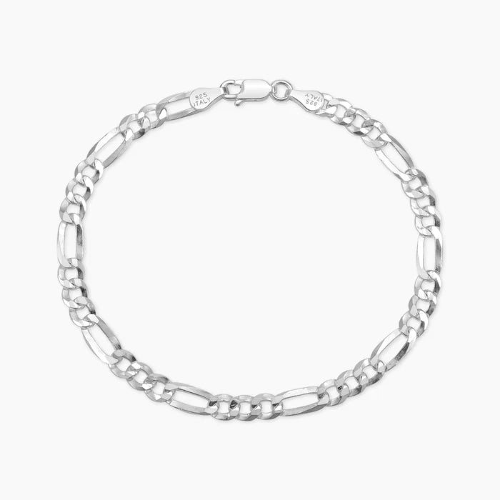 Set - Figarokette 4mm breit aus 925 Sterlingsilber - Kostenloses Armband - Taipan Schmuck