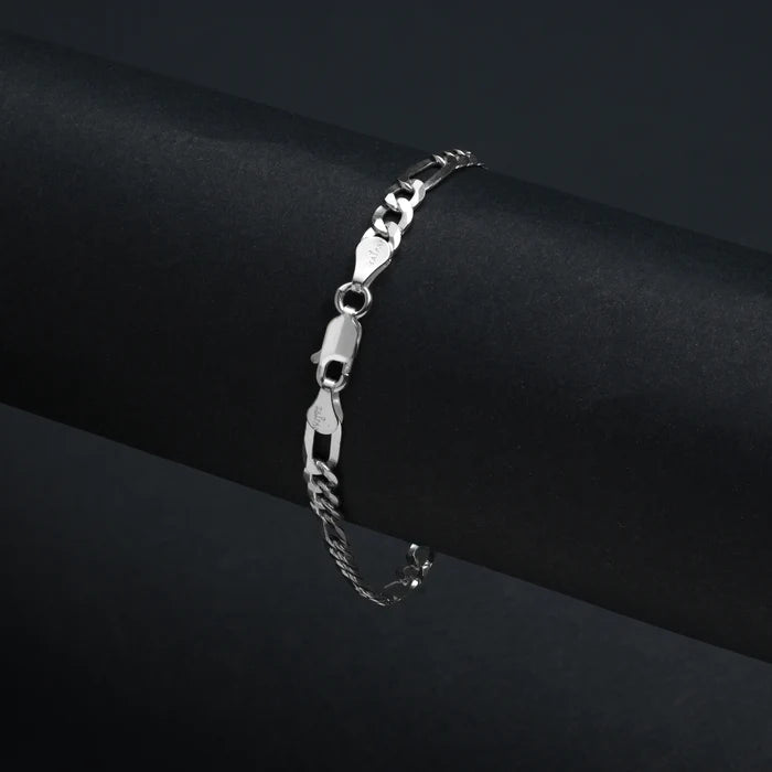 Set - Figarokette 4mm breit aus 925 Sterlingsilber - Kostenloses Armband - Taipan Schmuck