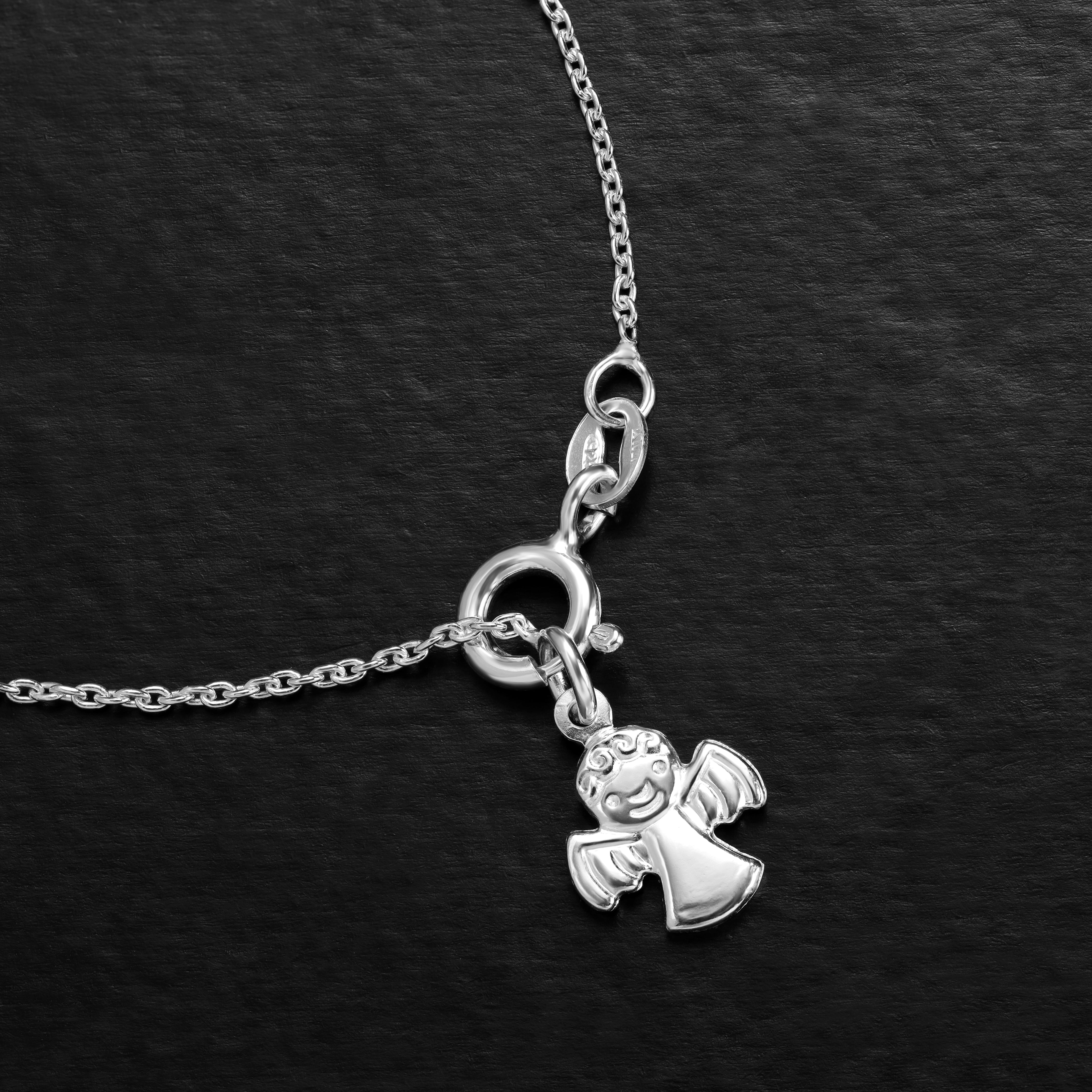 19cm Damen Silberarmband mit Engel Rosenkranz Armband 925 Silber (B602) - Taipan Schmuck