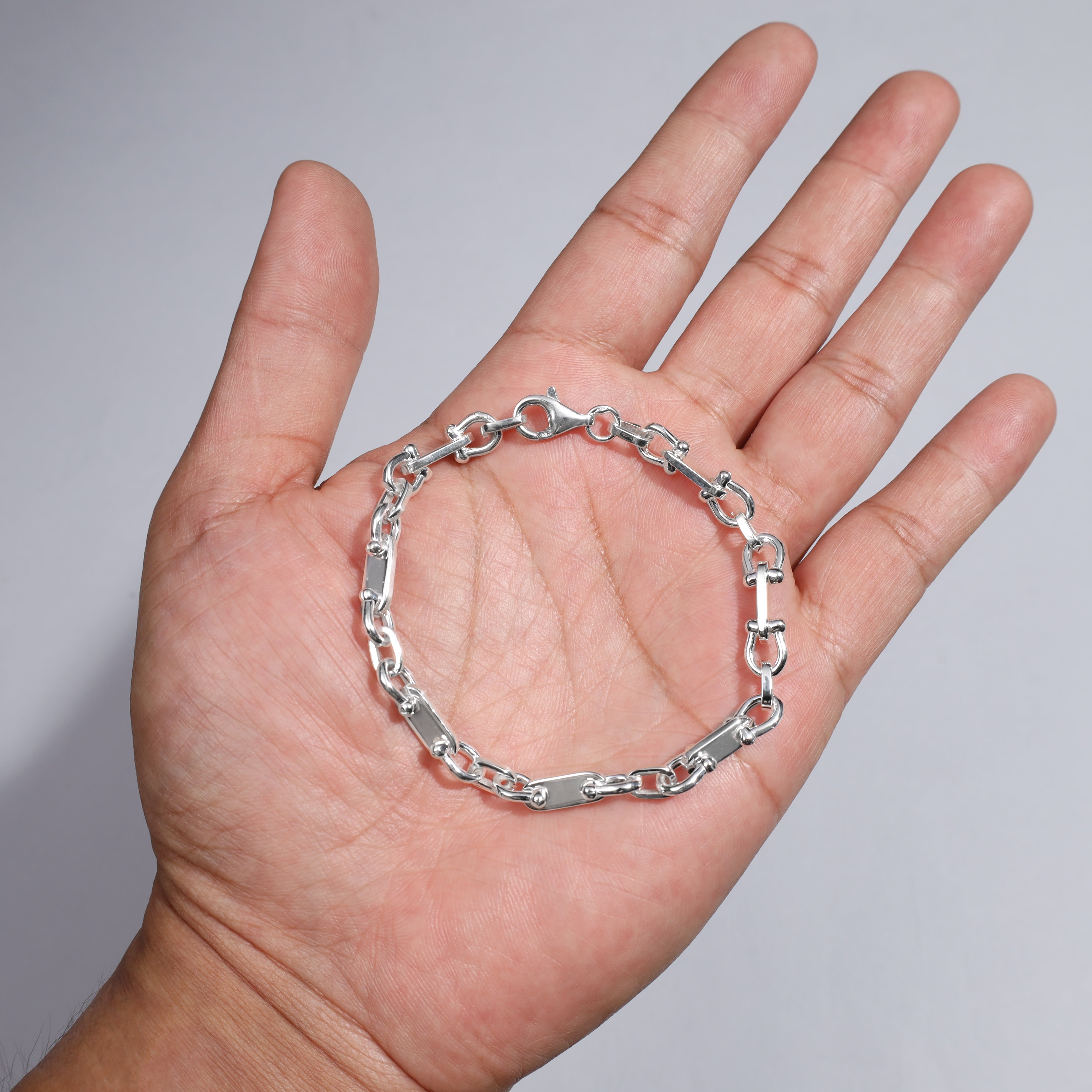 6,5mm Pharao Plattenkette Armband aus 925 Silber Oriental Dream