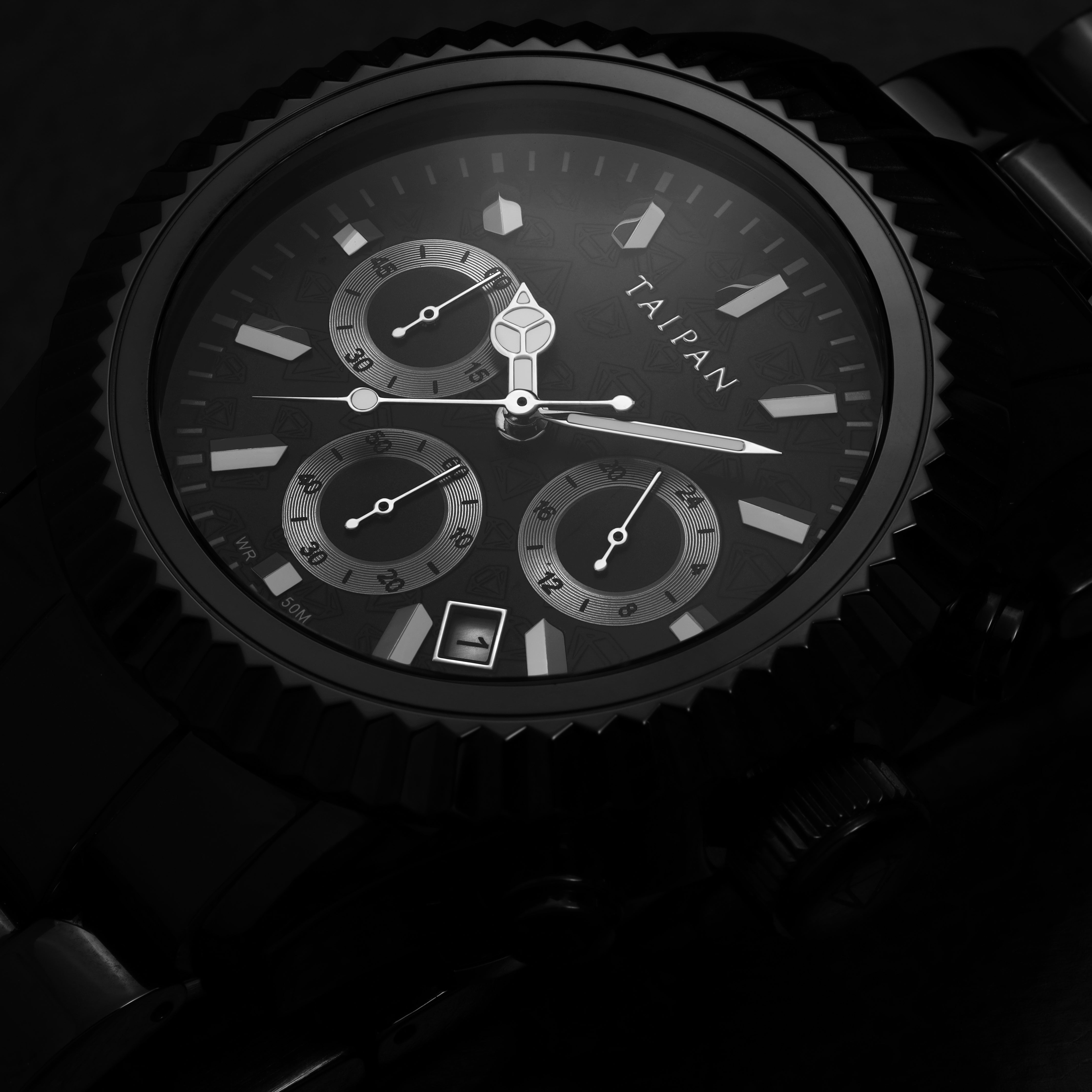 Armbanduhr Chronograph ALL BLACK - Taipan Schmuck