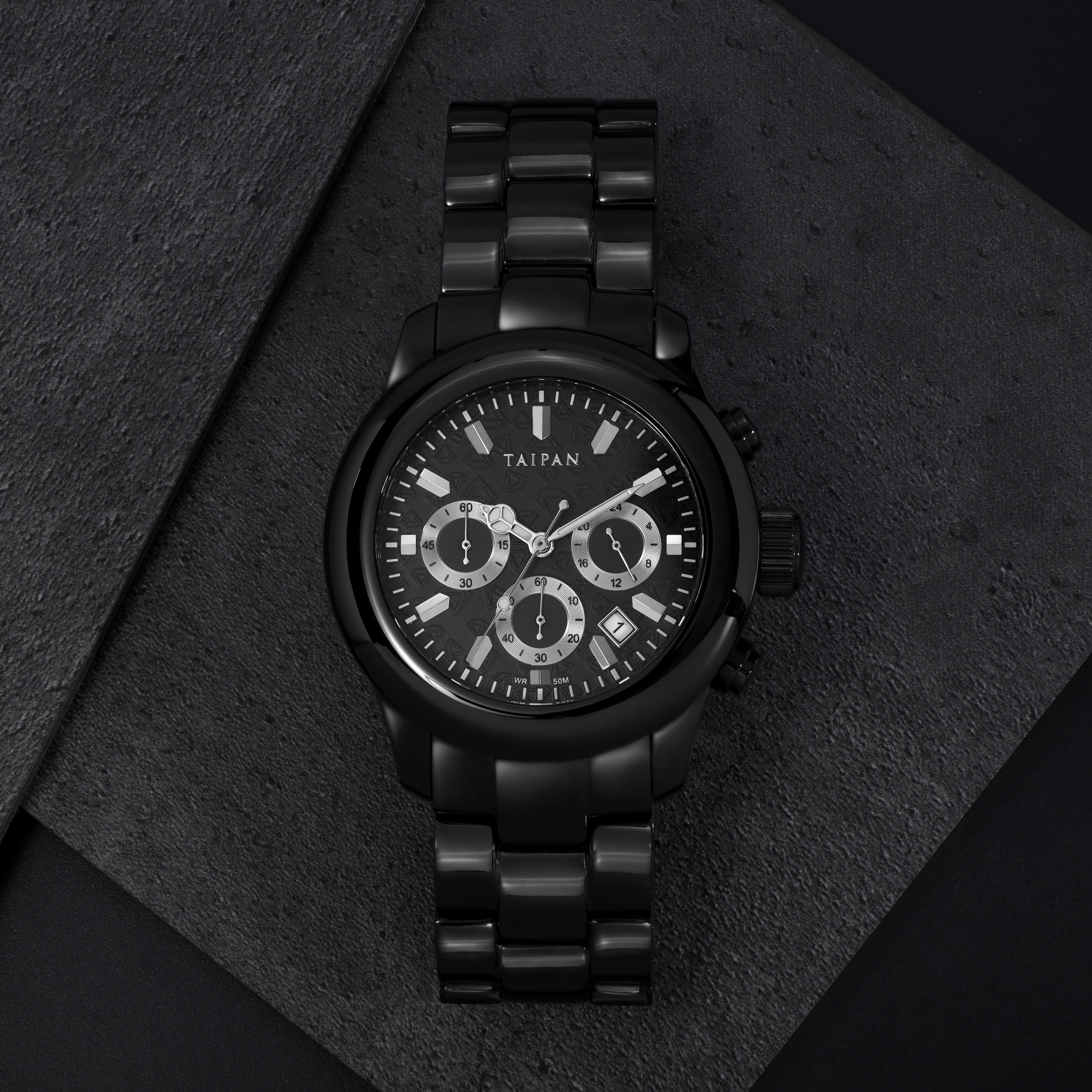 Armbanduhr Chronograph ALL BLACK - Taipan Schmuck